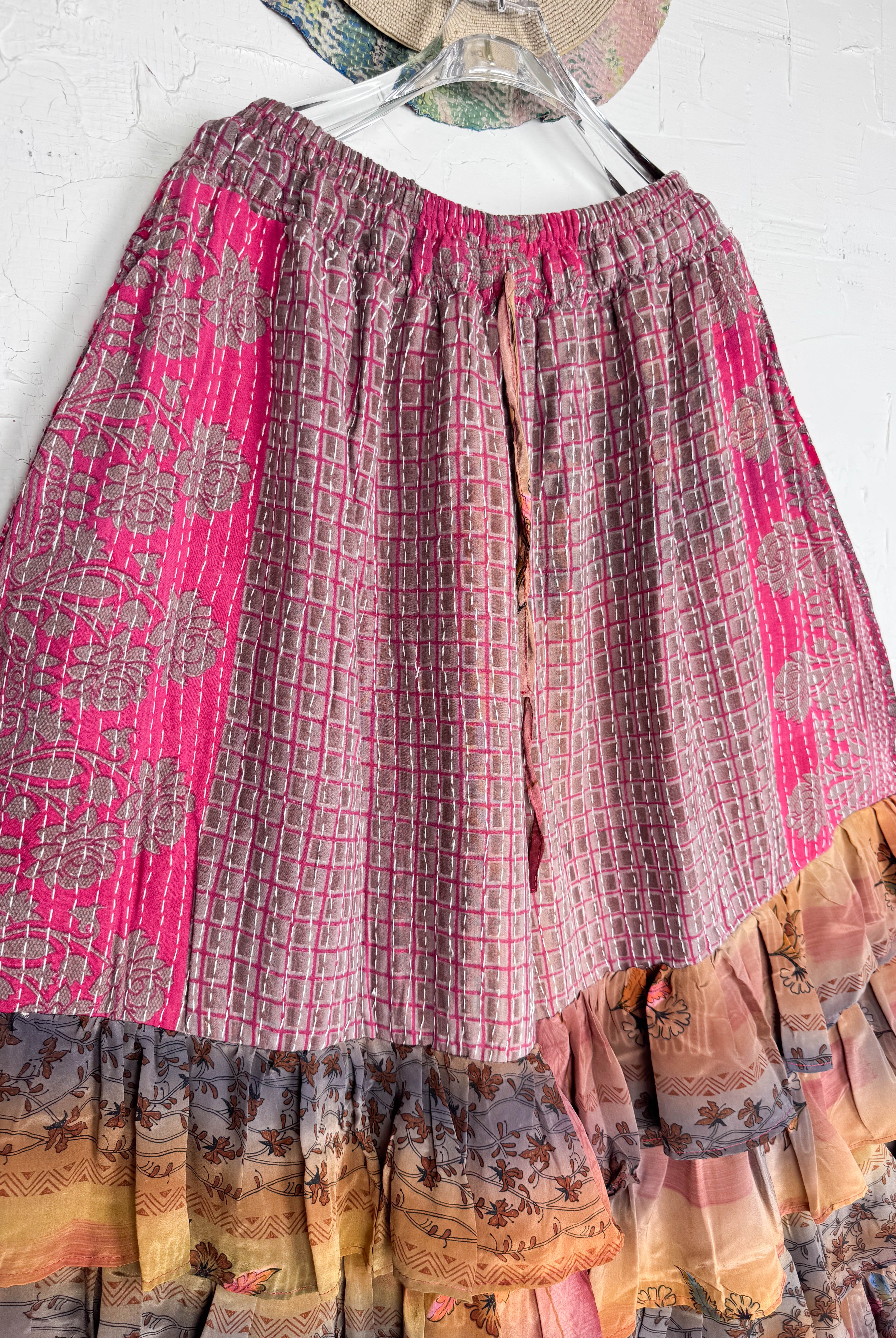 Kantha silk frill pants - Love Protect Sustain