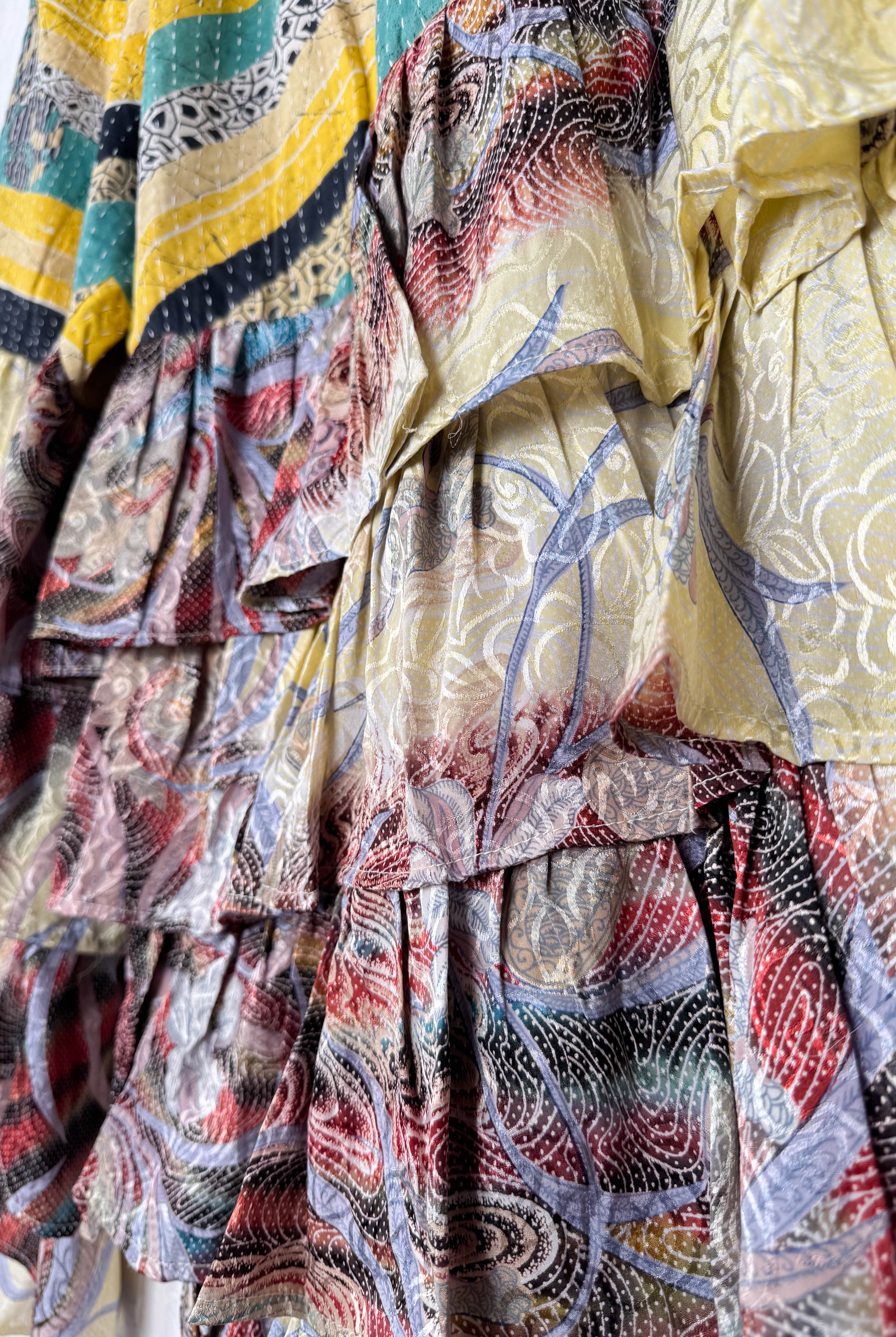 Kantha silk frill pants - Love Protect Sustain