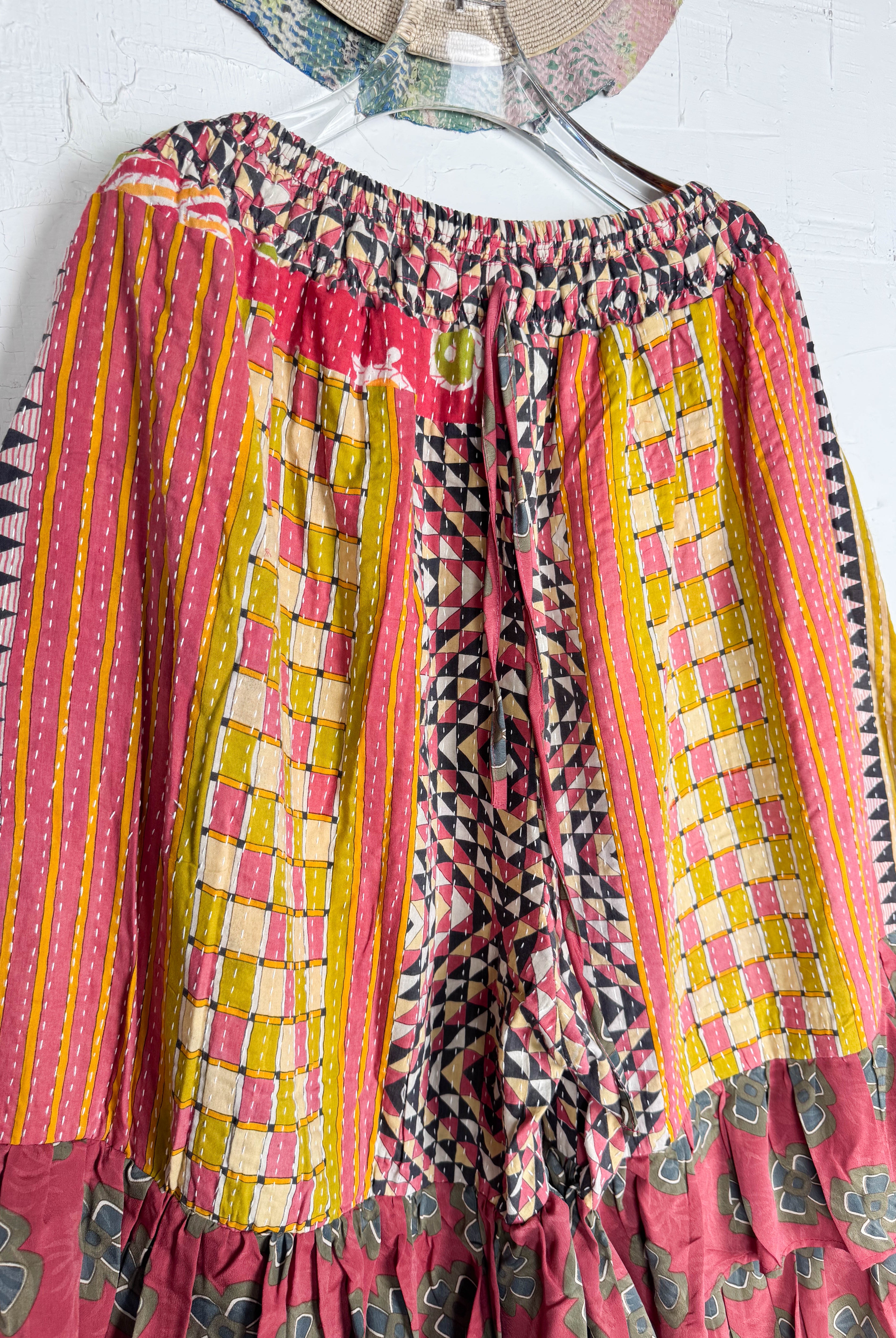Kantha silk frill pants for all occasions - Love Protect Sustain