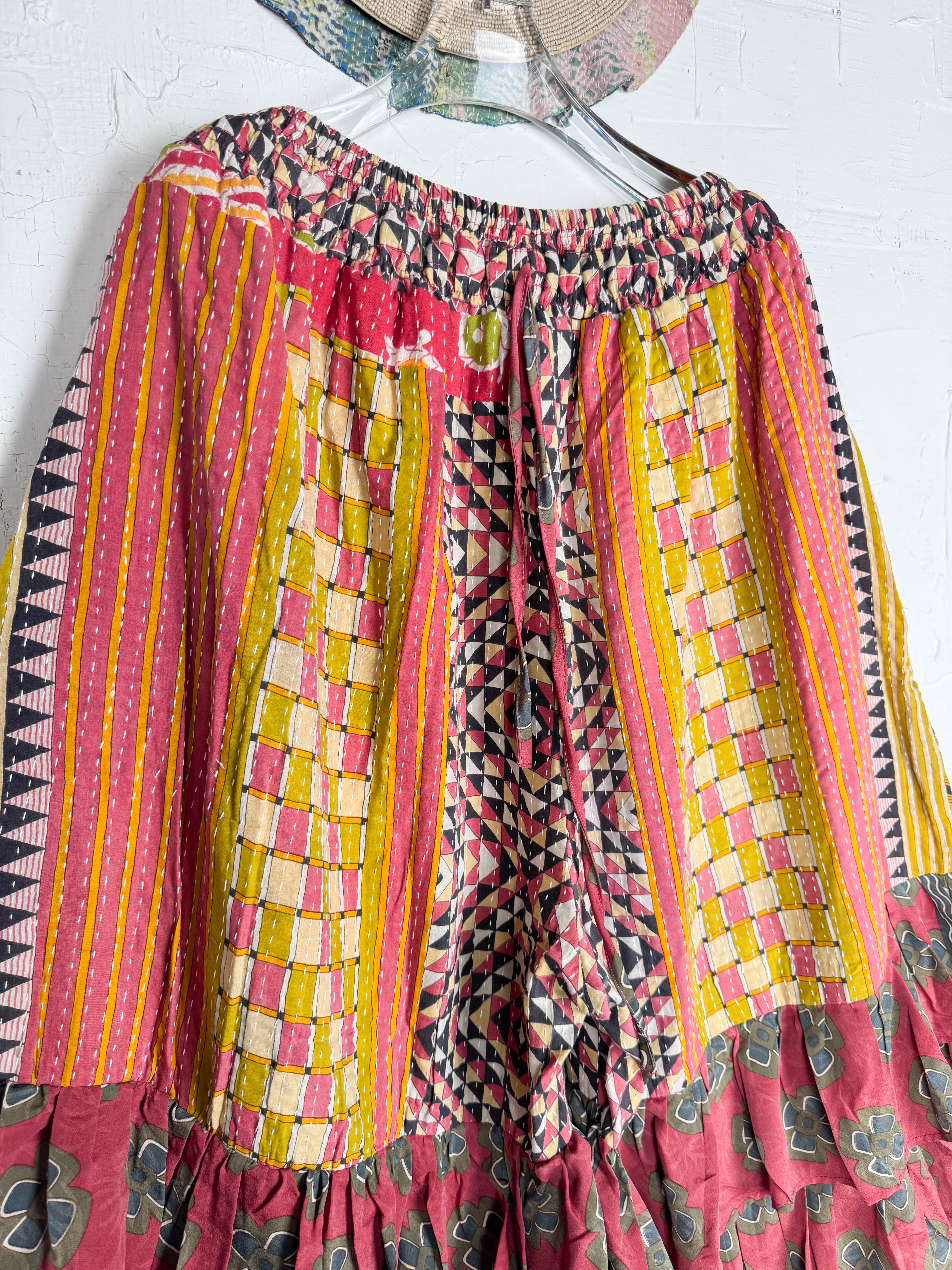 Kantha silk frill pants for all occasions - Love Protect Sustain