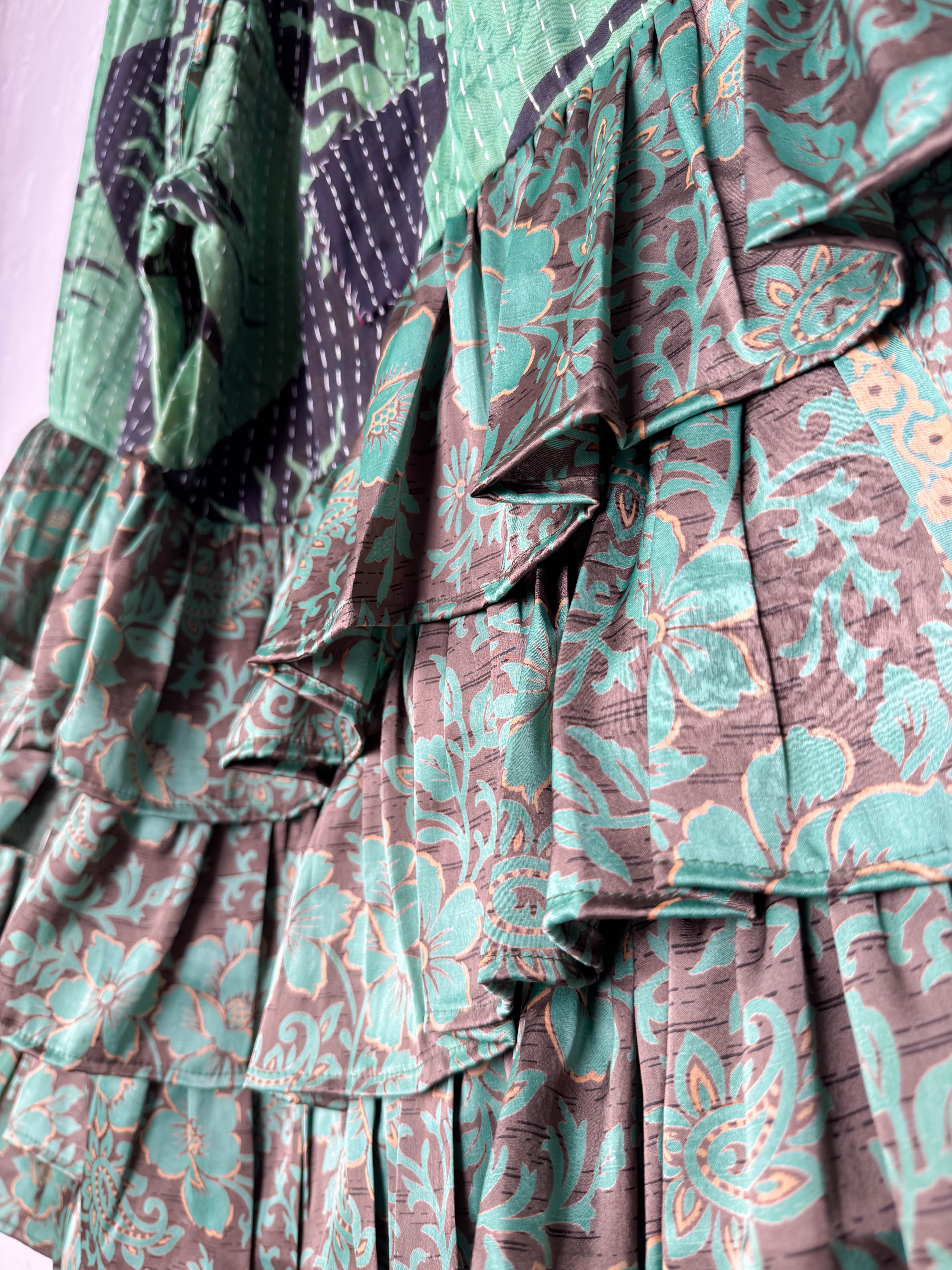 Kantha silkf rill pants with pockets - Love Protect Sustain