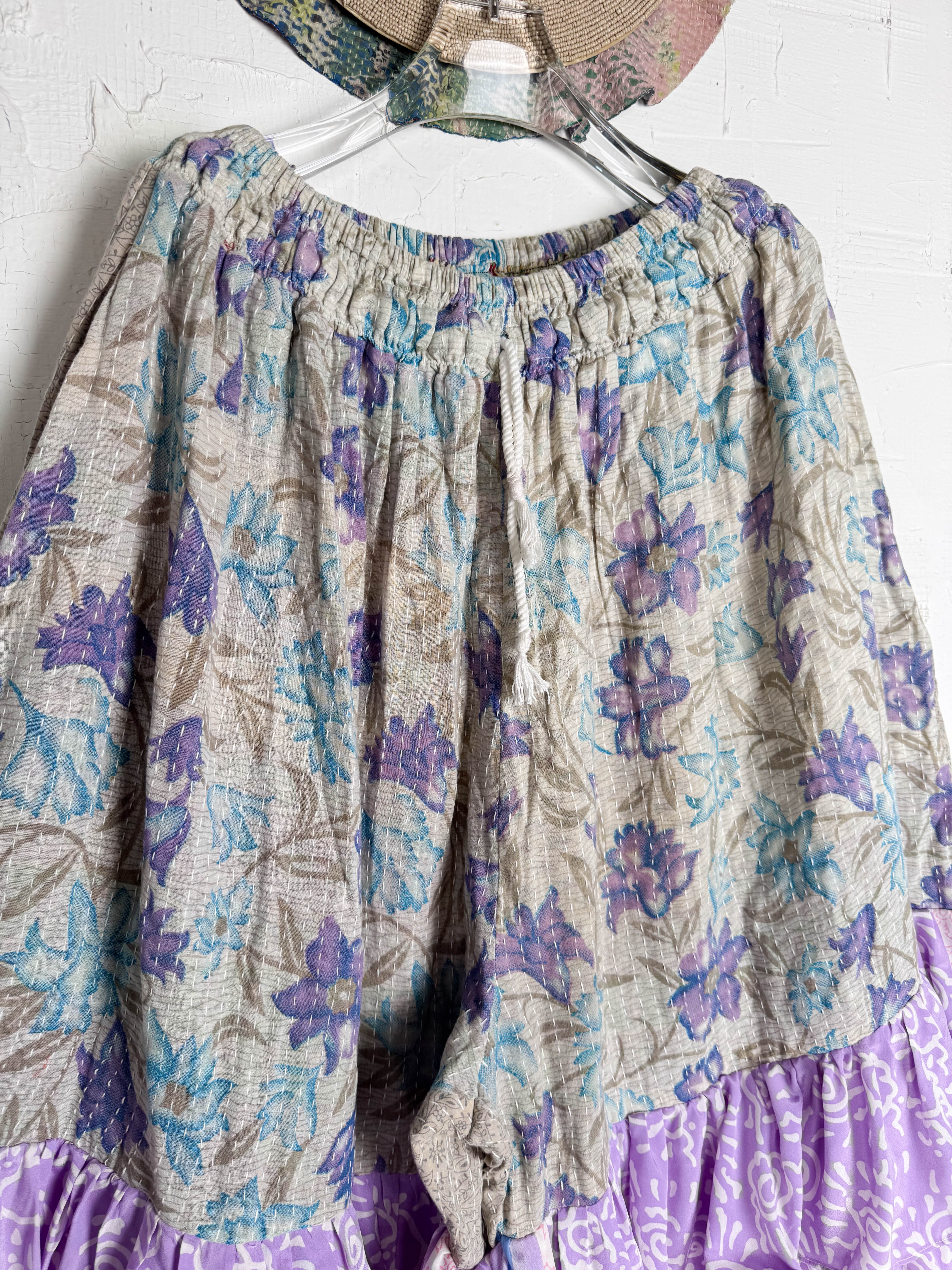 Kantha silk ruffle pants - Love Protect Sustain