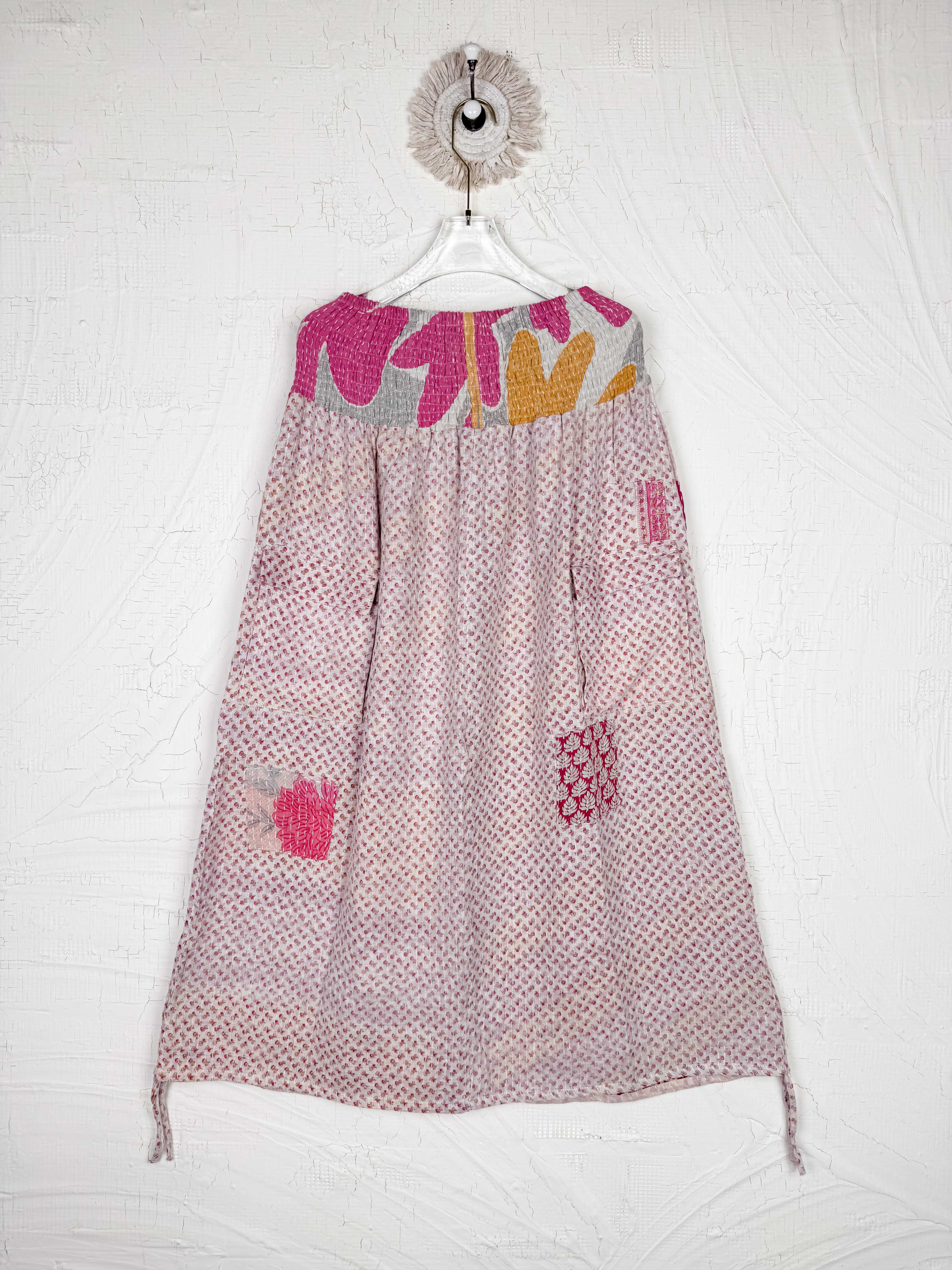 Kantha skirt with floral print - Love Protect Sustain