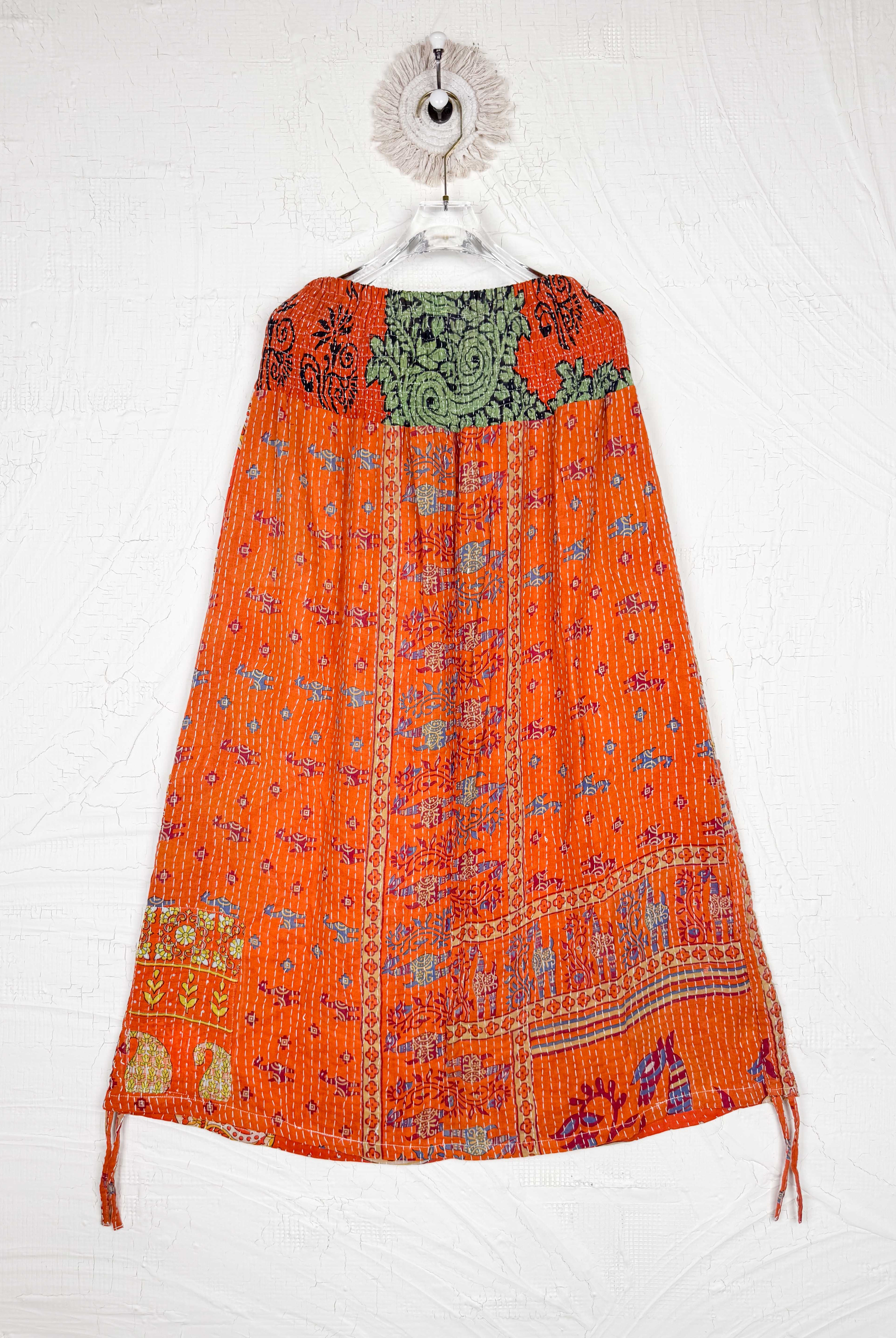 Kantha skirt with paisley - Love Protect Sustain