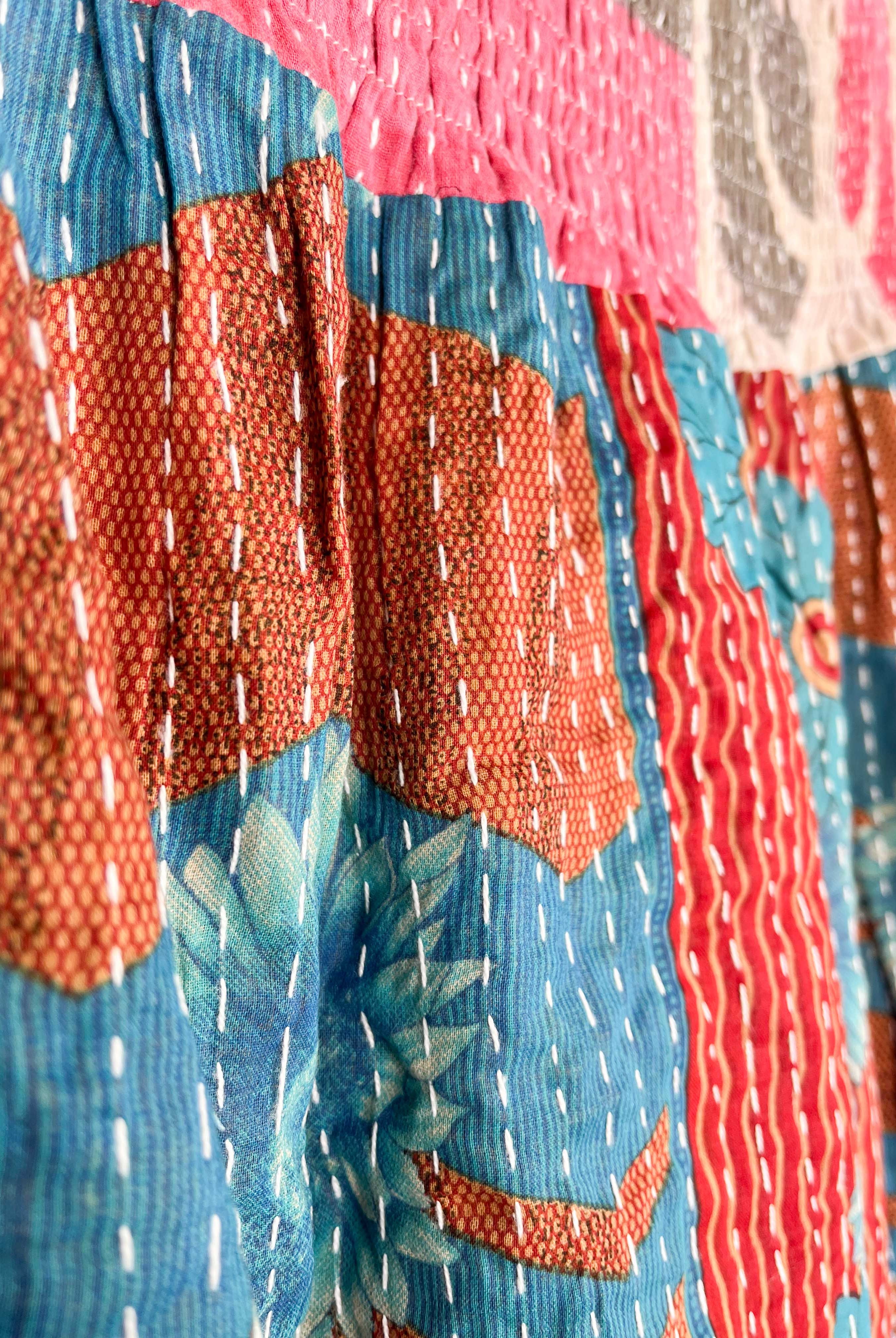 Kantha skirt with paisley - Love Protect Sustain