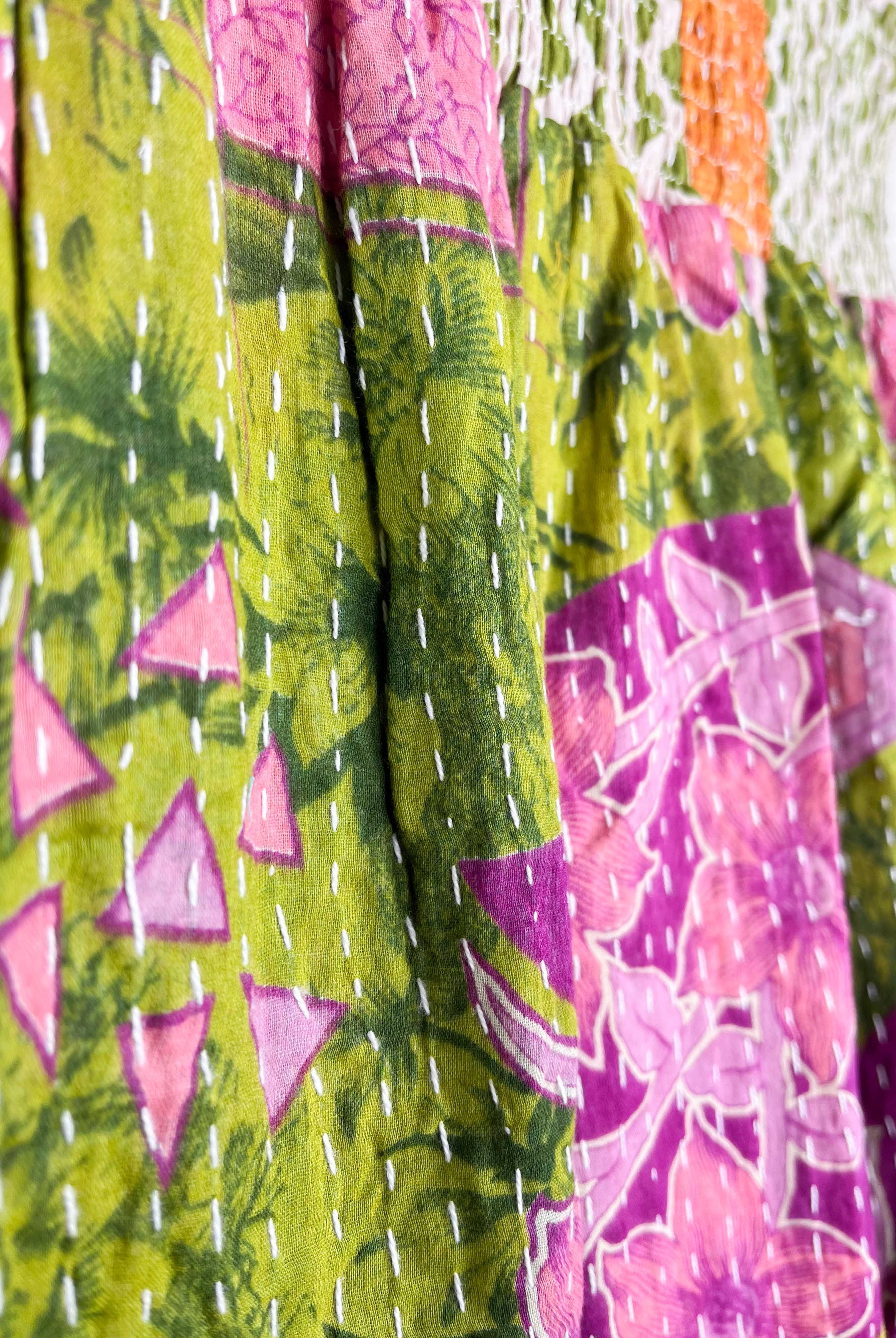 Kantha skirt with paisley - Love Protect Sustain