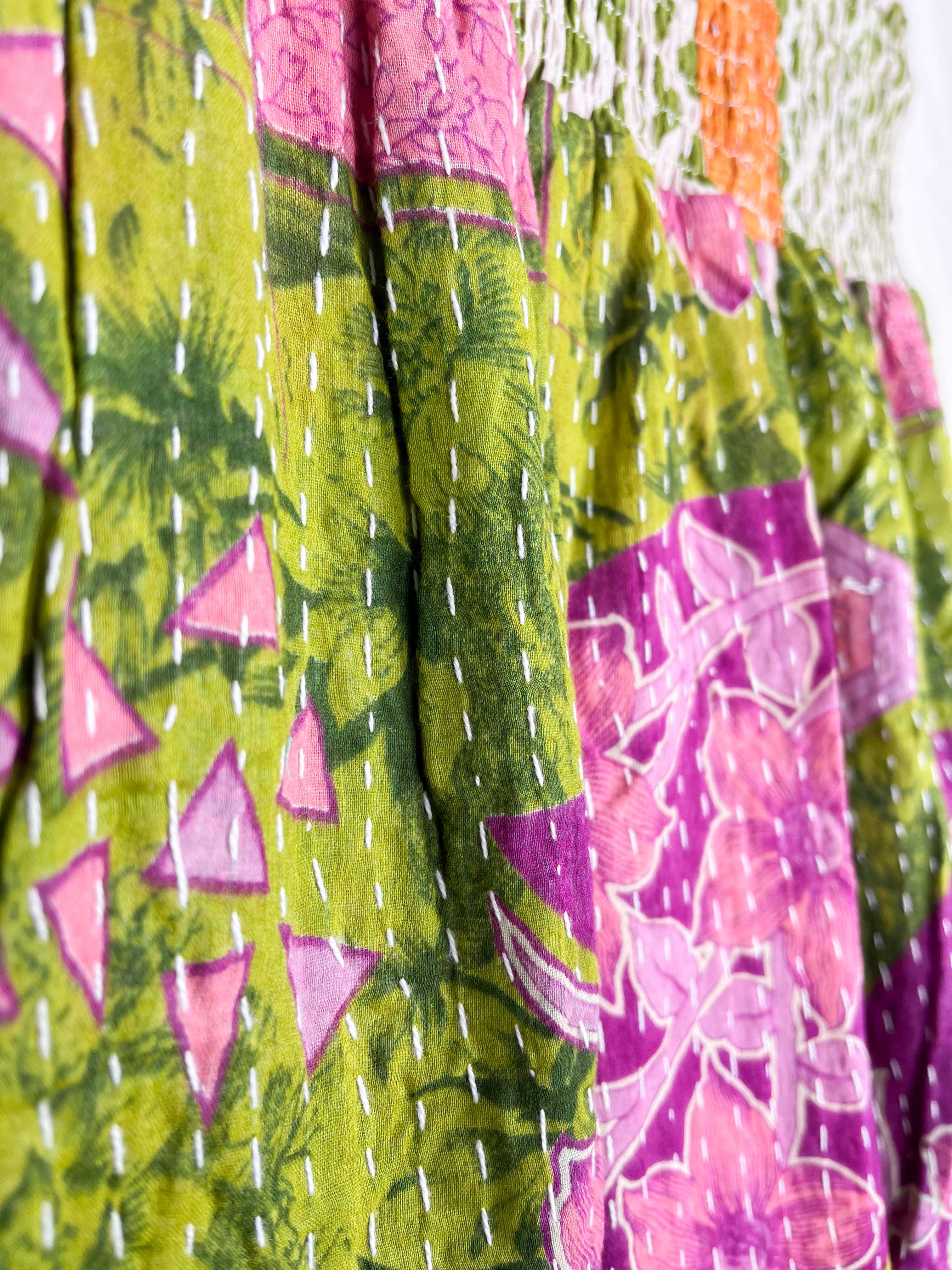 Kantha skirt with paisley - Love Protect Sustain