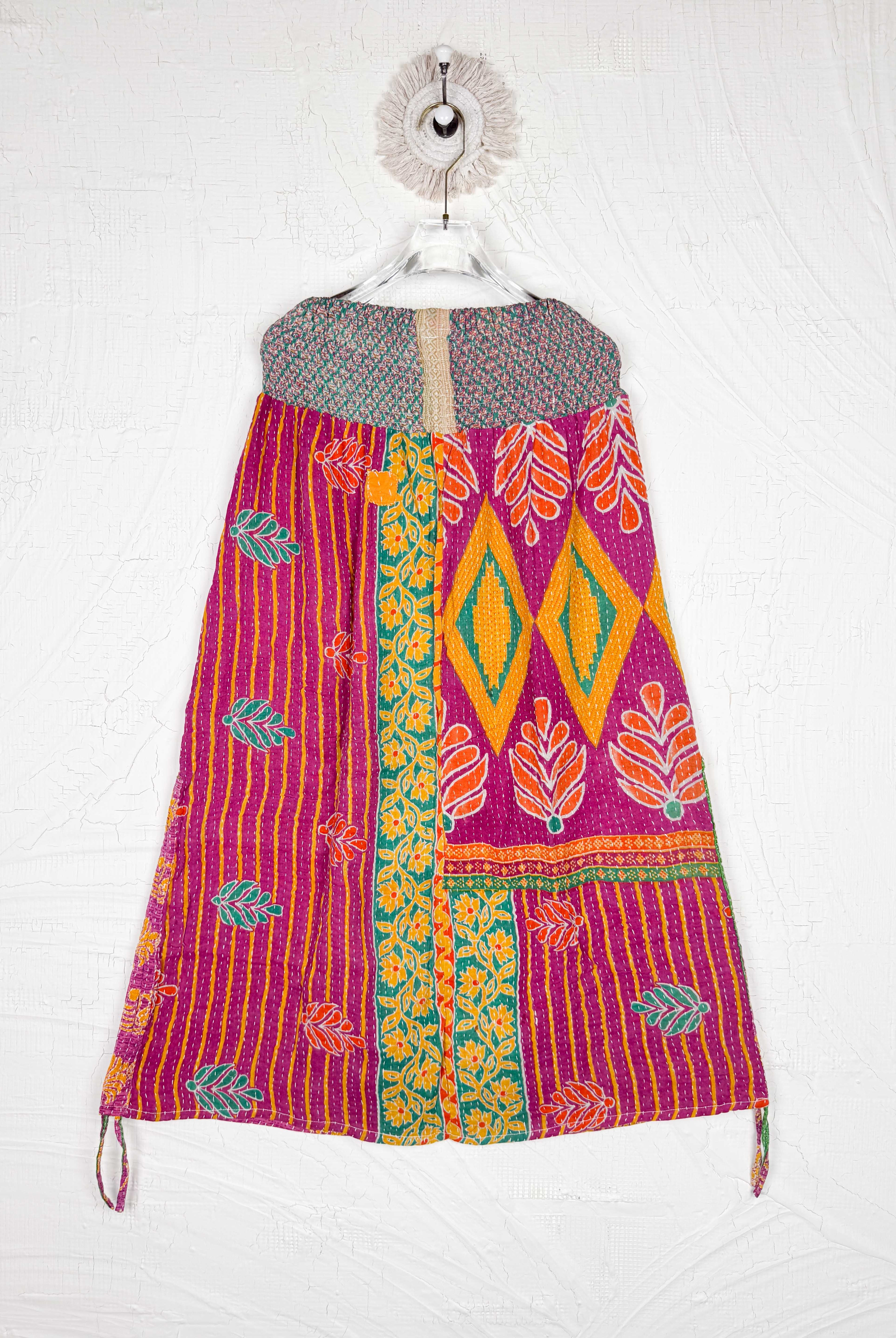 Kantha skirt with paisley - Love Protect Sustain