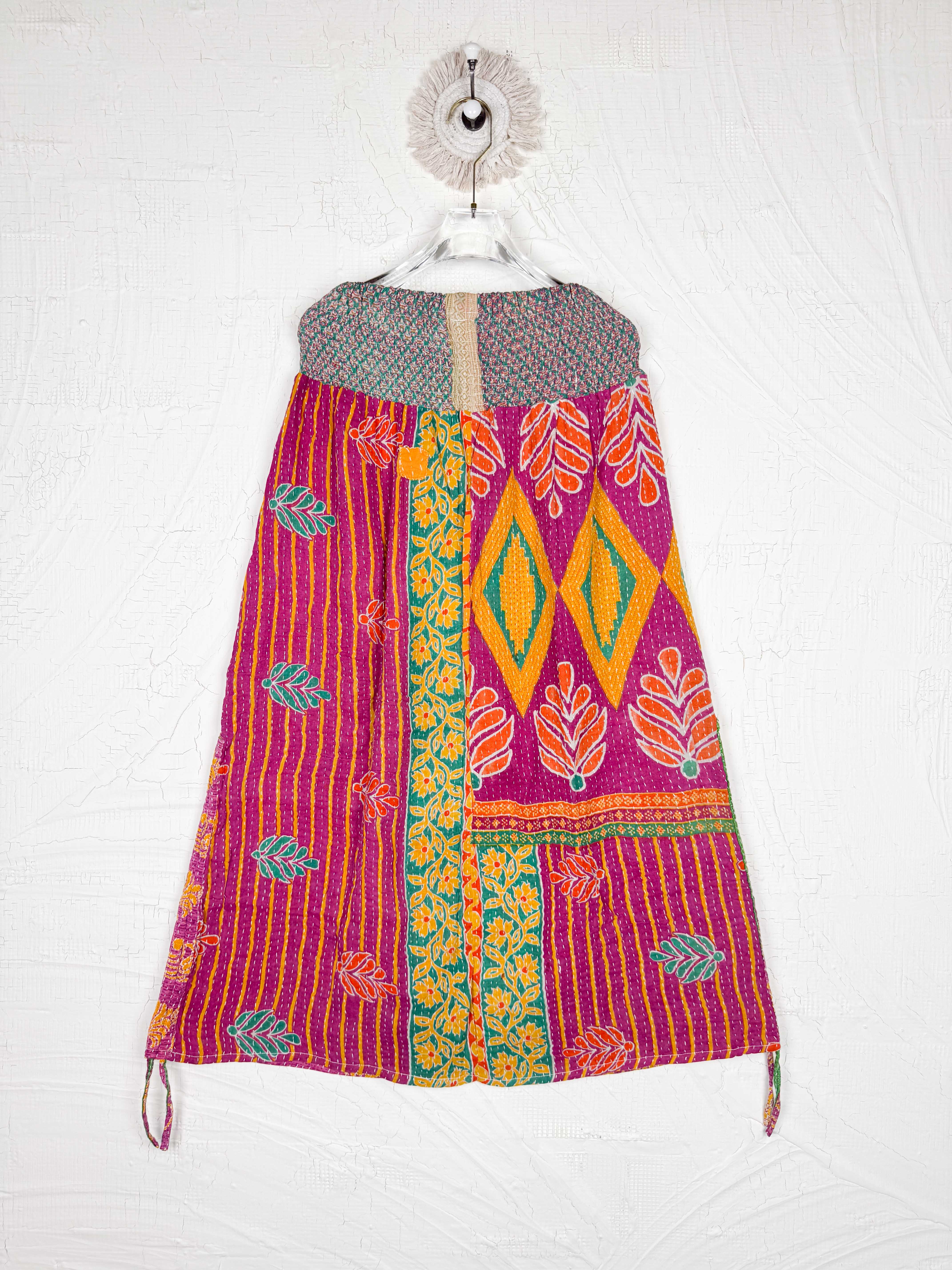 Kantha skirt with paisley - Love Protect Sustain
