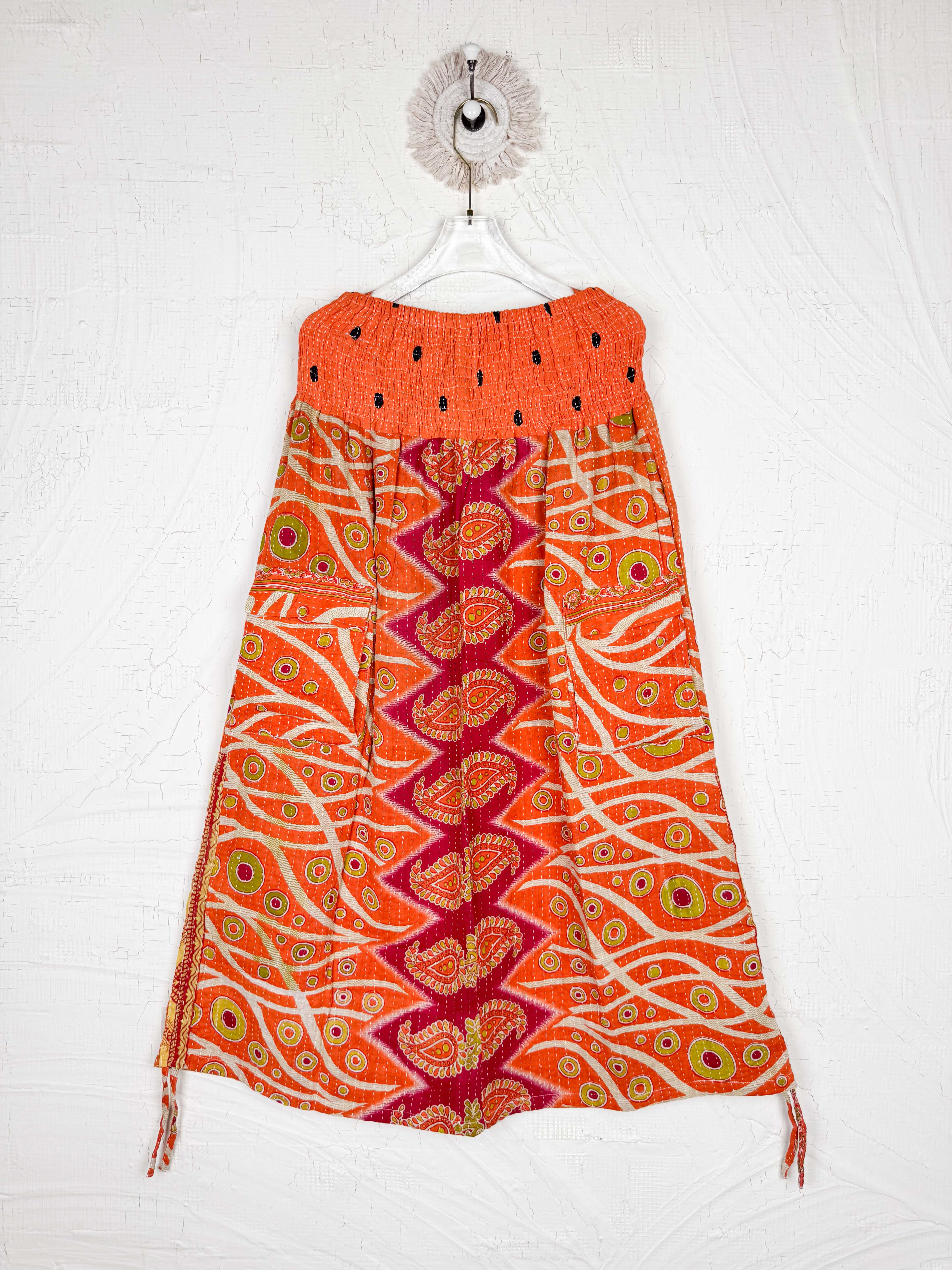 Kantha skirt with paisley - Love Protect Sustain