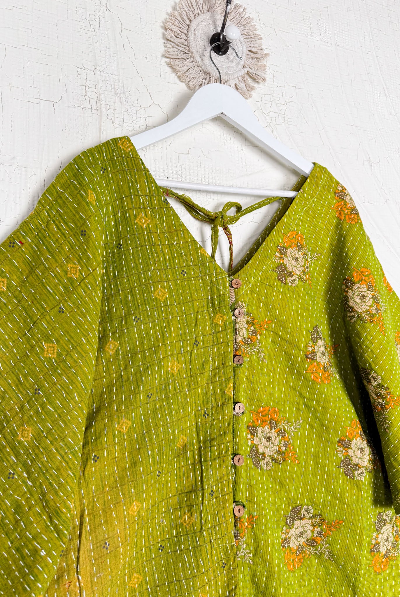 Kantha stitch bohemian overalls - Love Protect Sustain