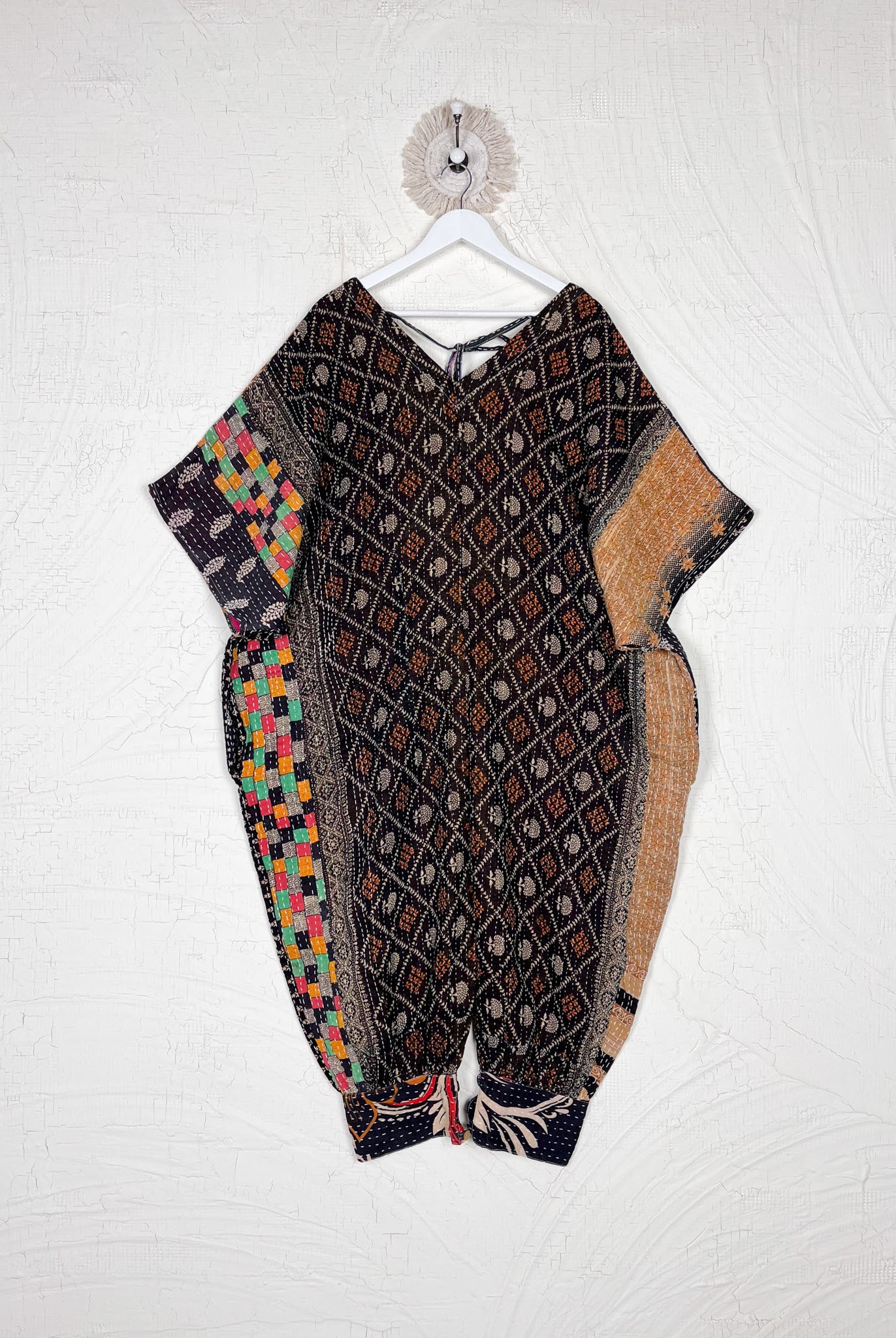 Kantha stitch bohemian overalls - Love Protect Sustain