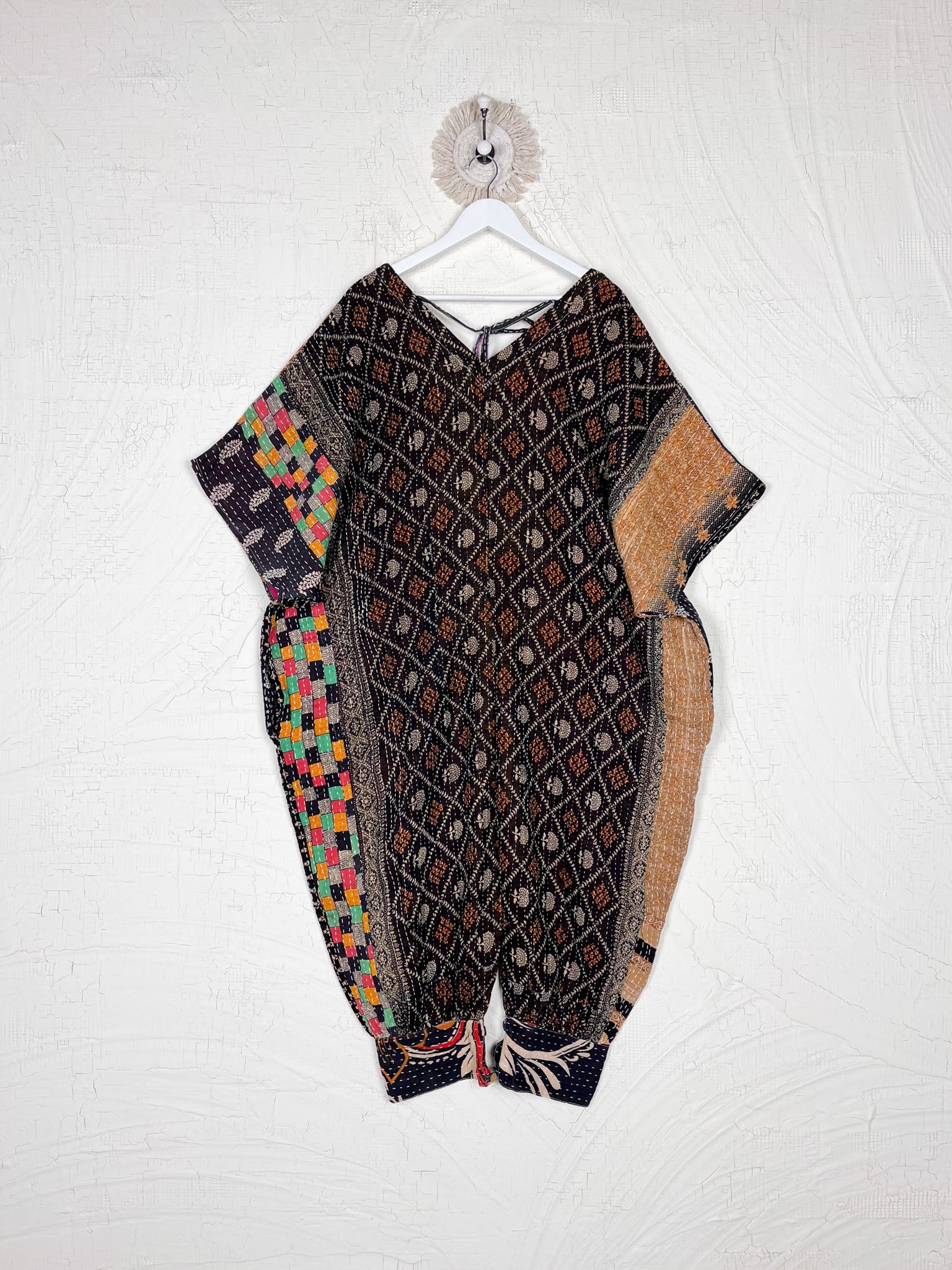 Kantha stitch bohemian overalls - Love Protect Sustain