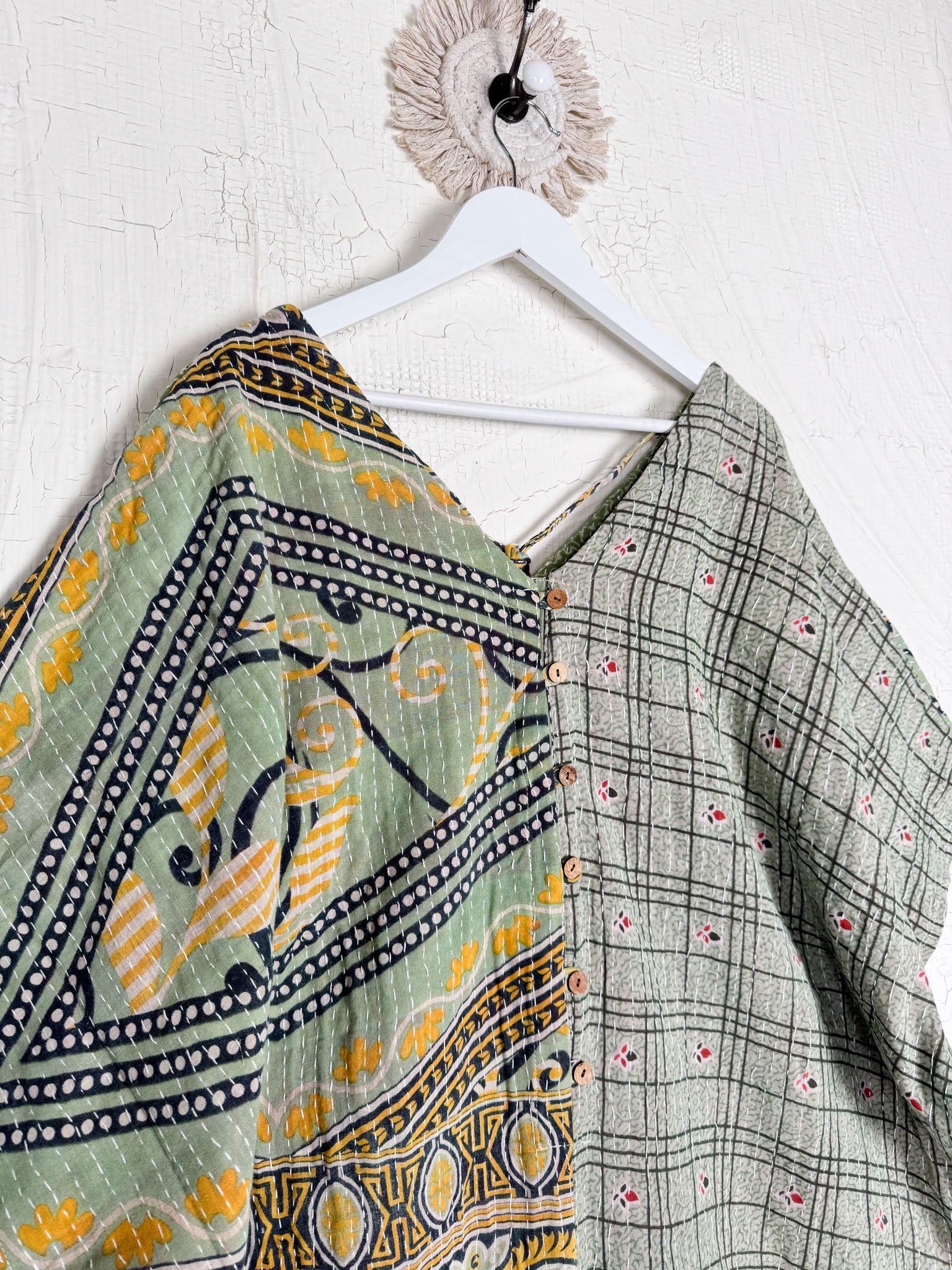 Kantha stitch bohemian overalls - Love Protect Sustain