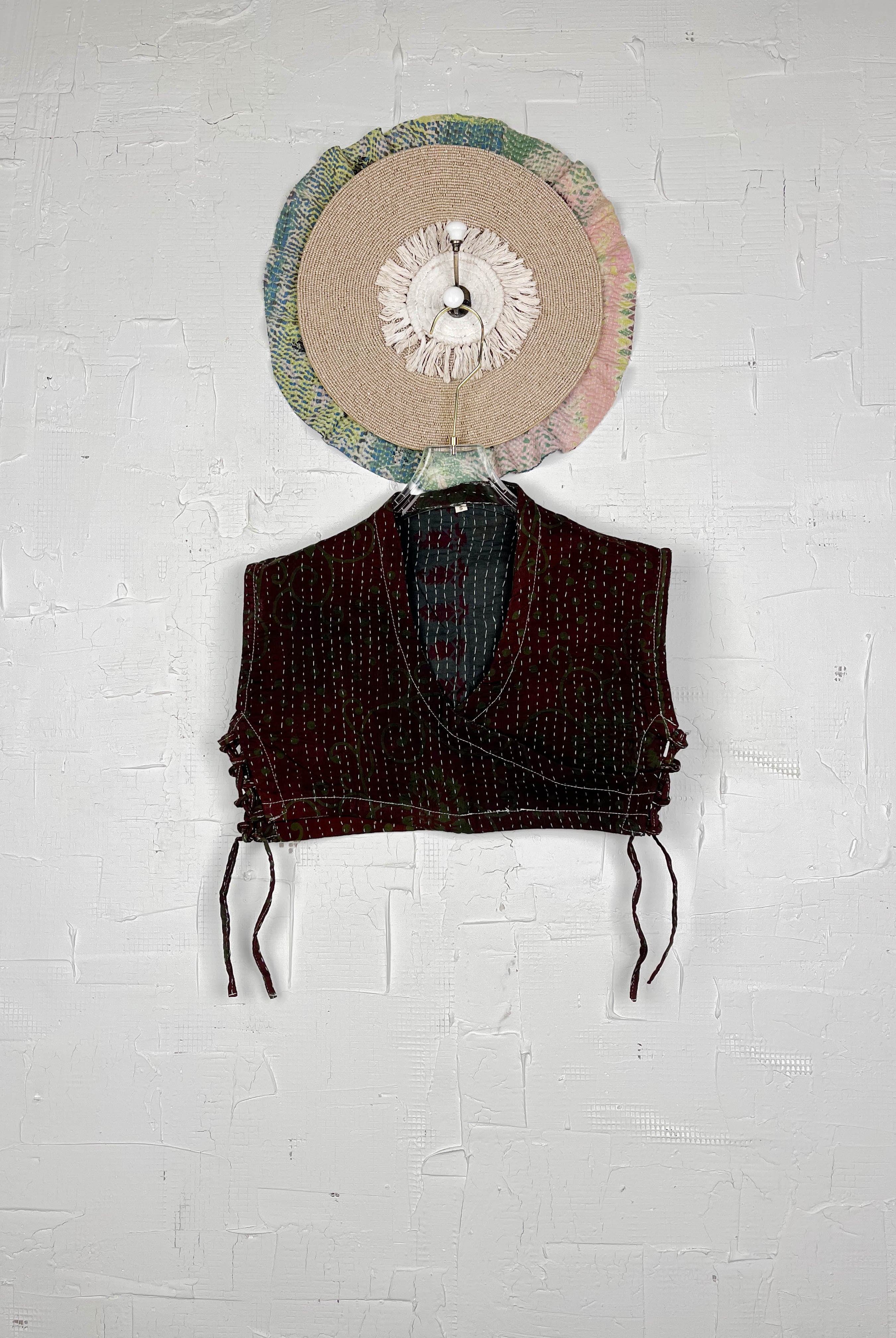 Kantha stitched crop top - Love Protect Sustain