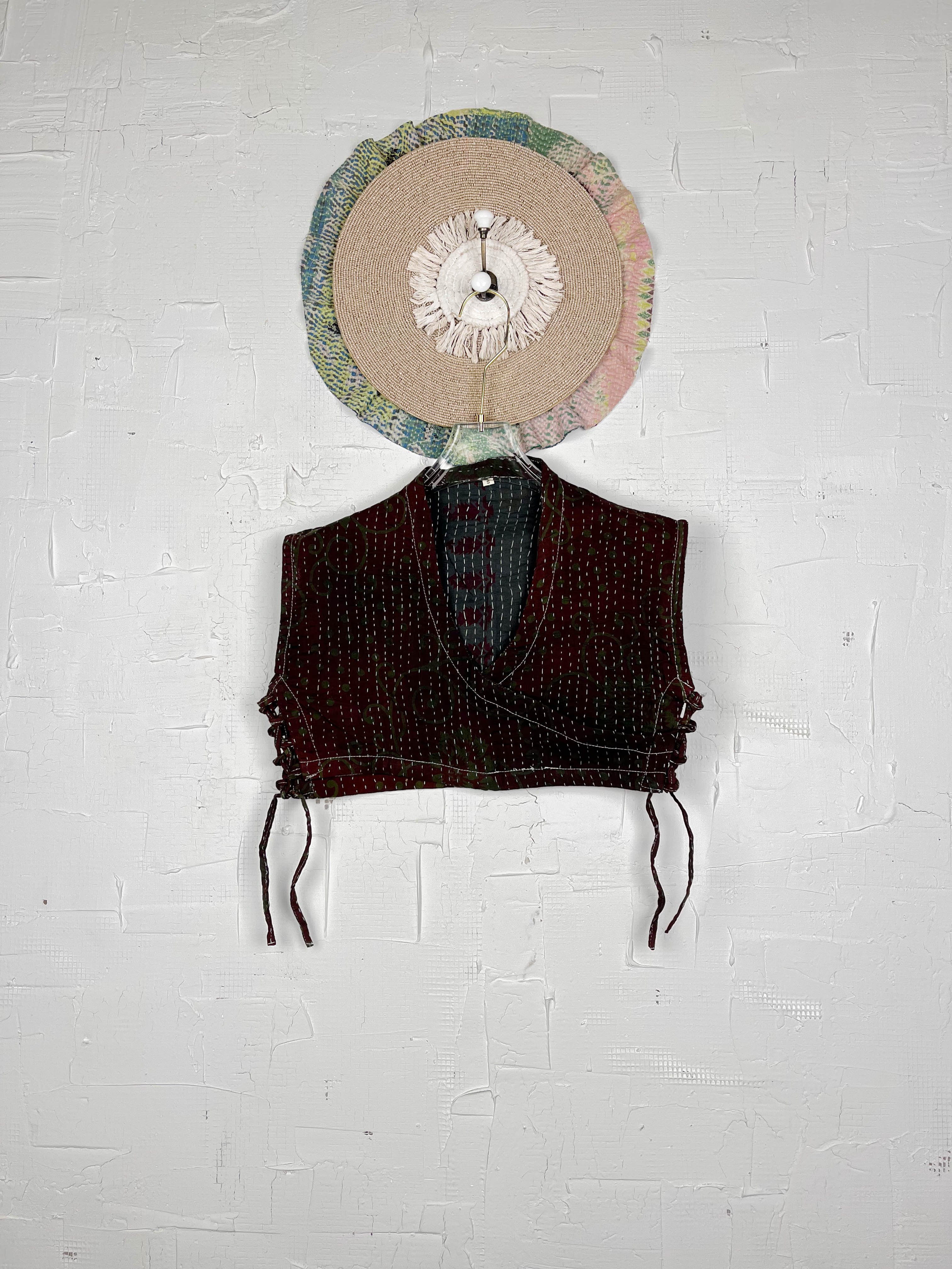 Kantha stitched crop top - Love Protect Sustain