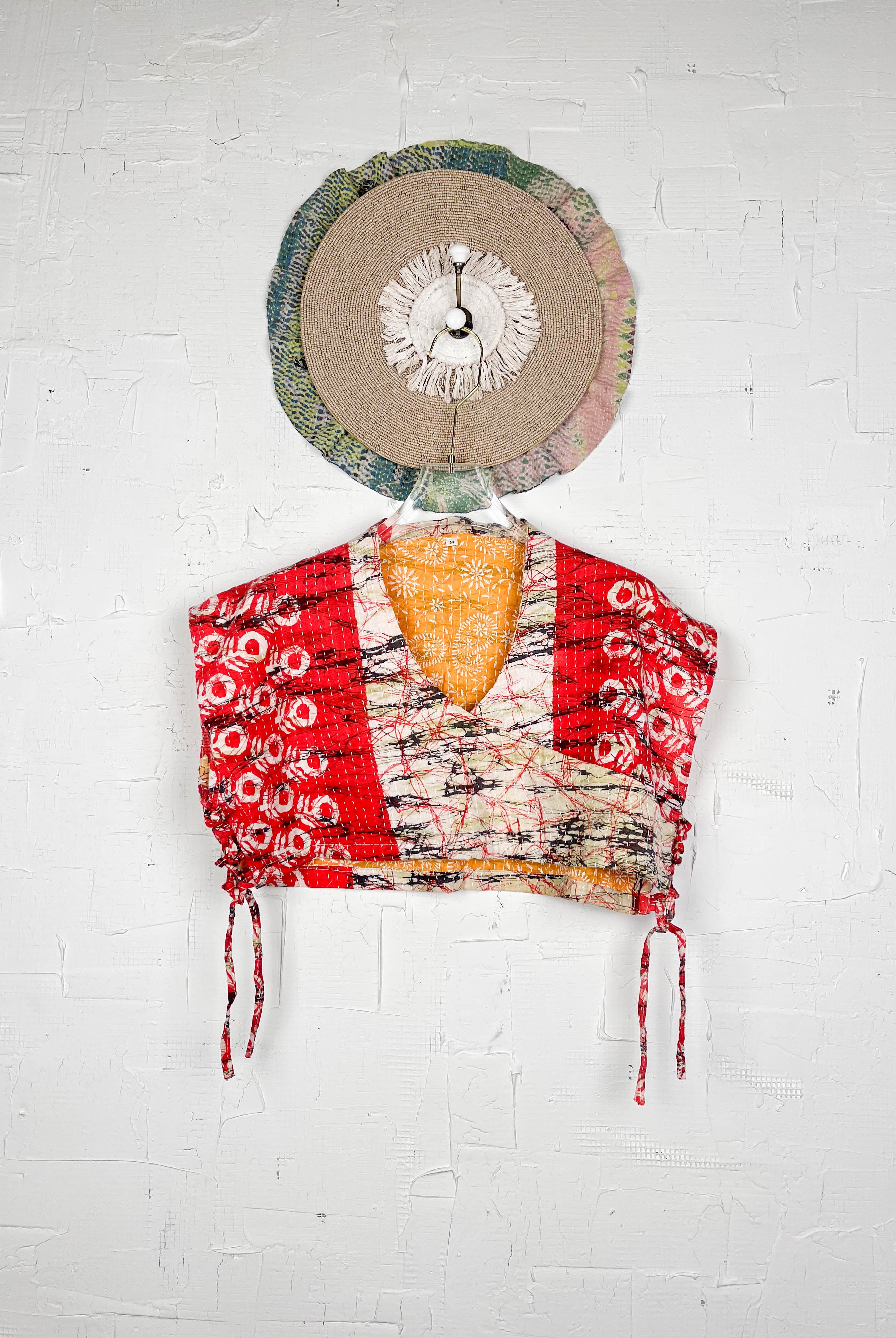 Kantha stitched crop top - Love Protect Sustain