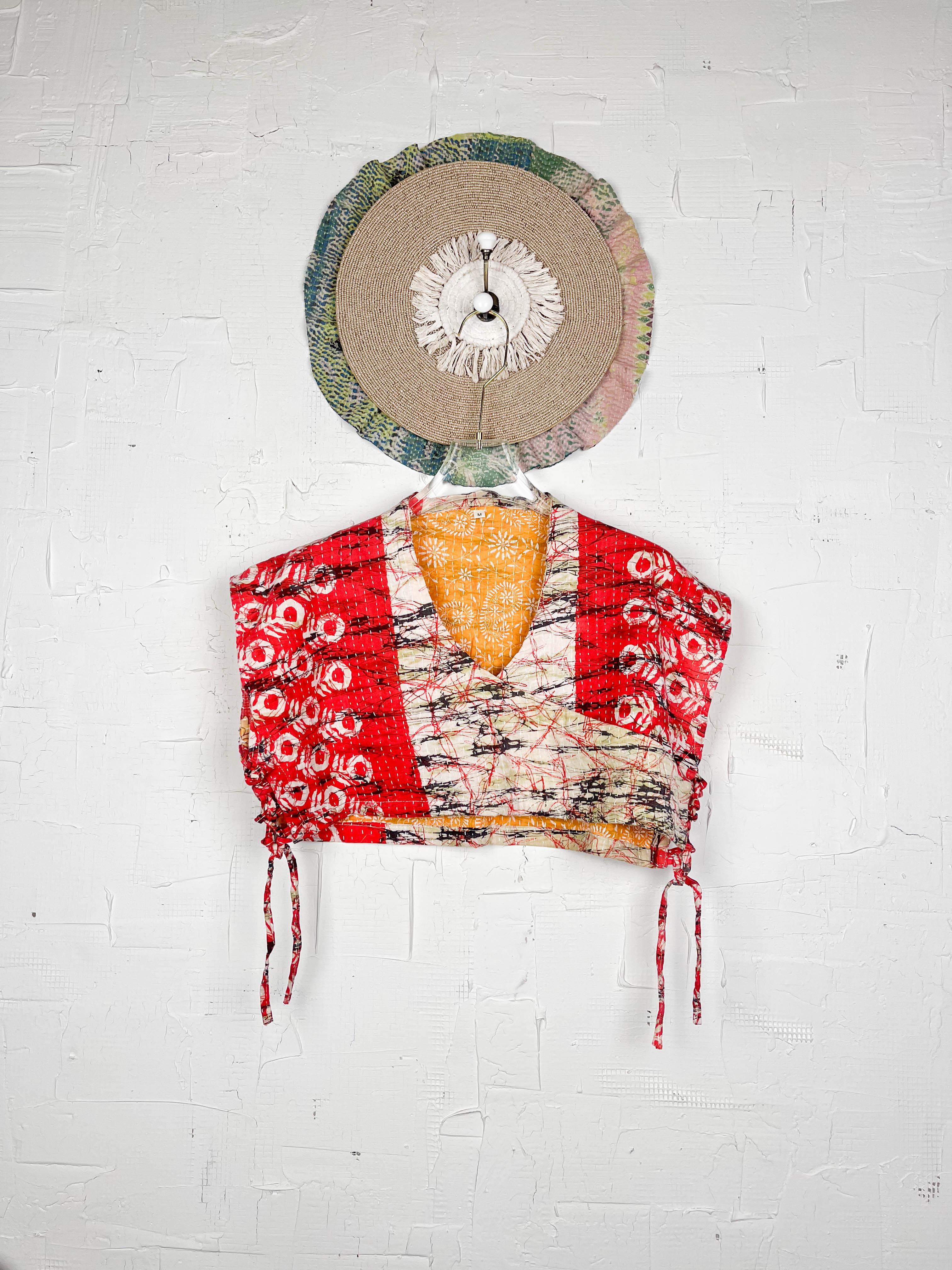 Kantha stitched crop top - Love Protect Sustain