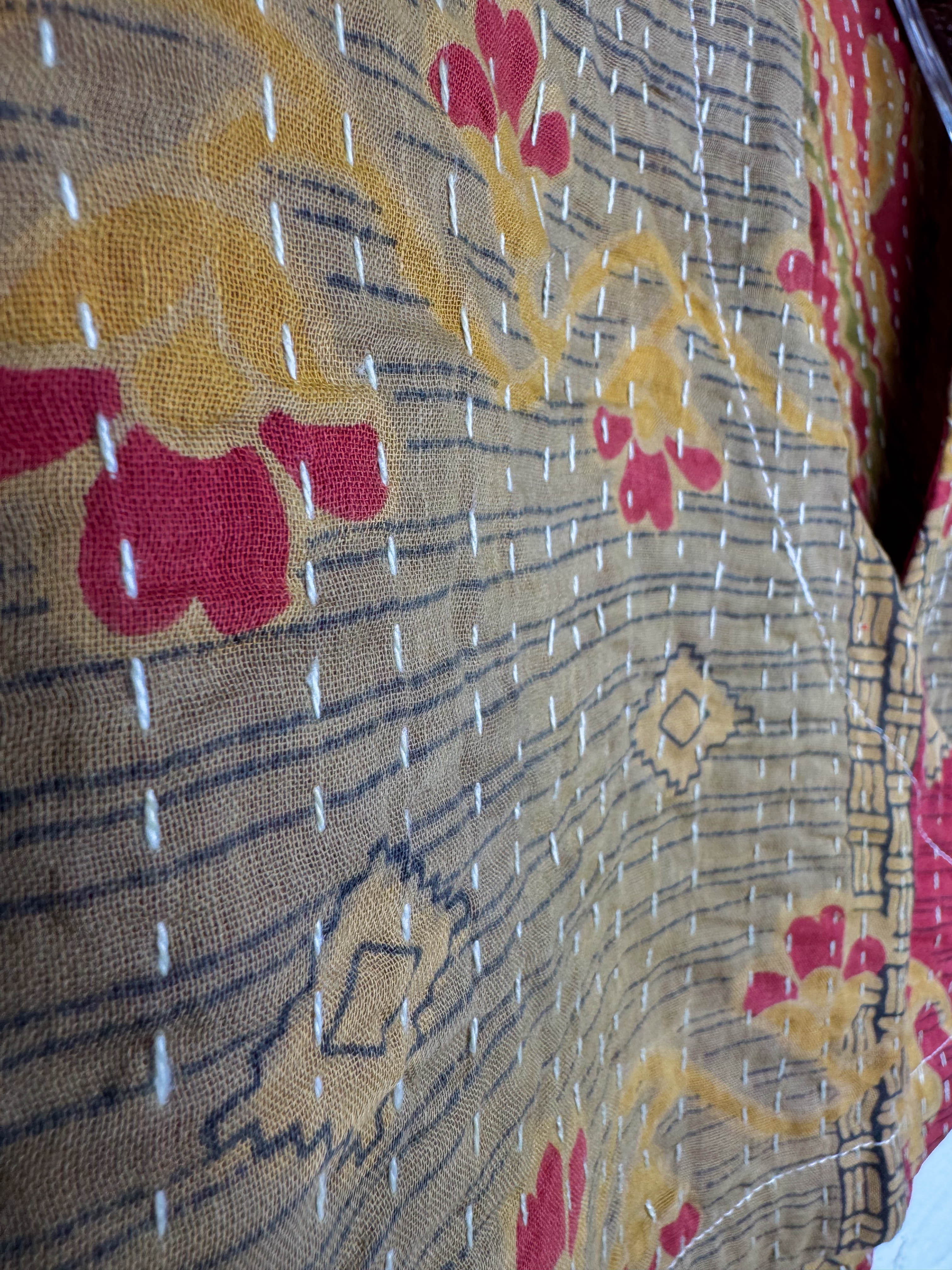 Kantha stitched crop top - Love Protect Sustain