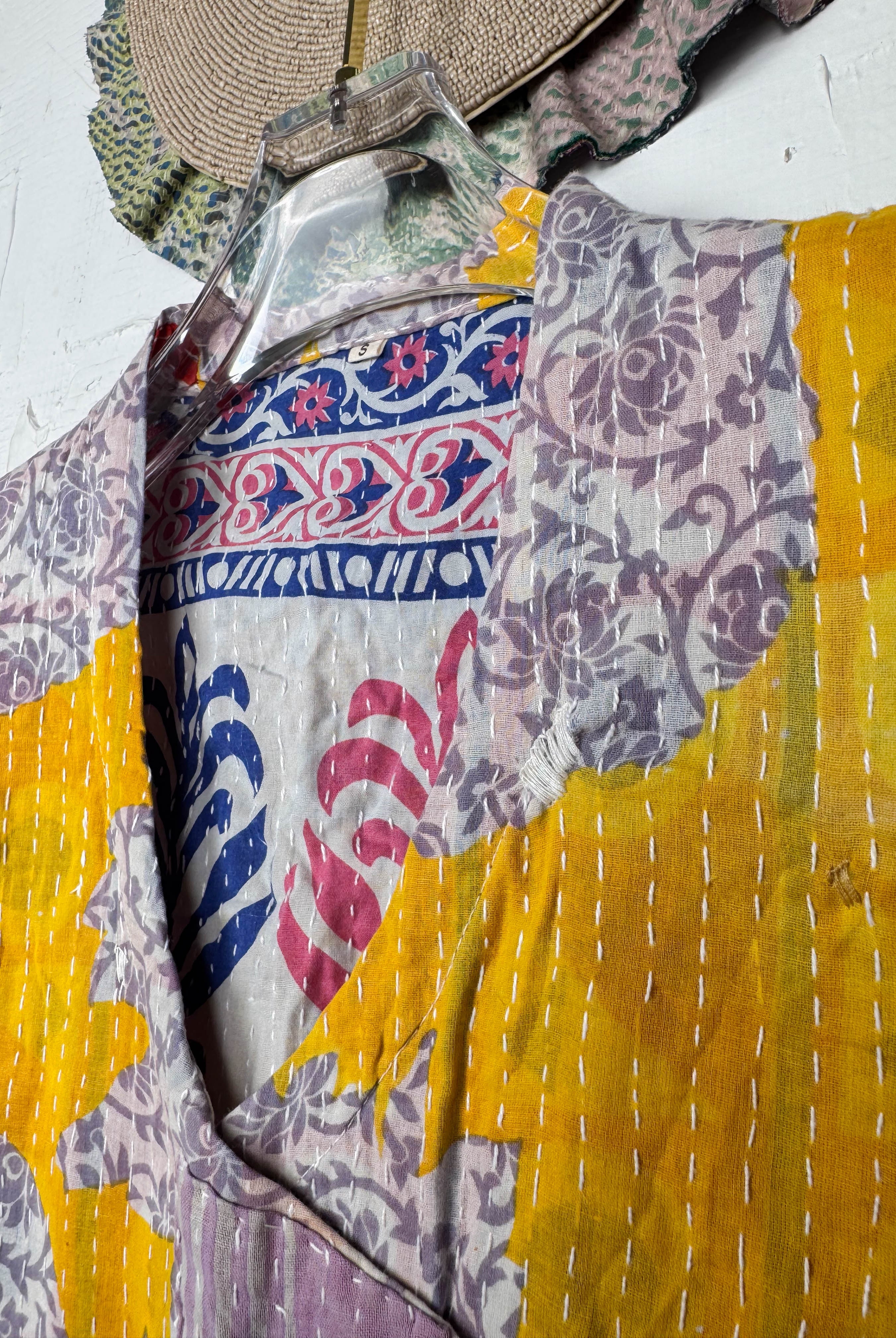 Kantha stitched crop top - Love Protect Sustain