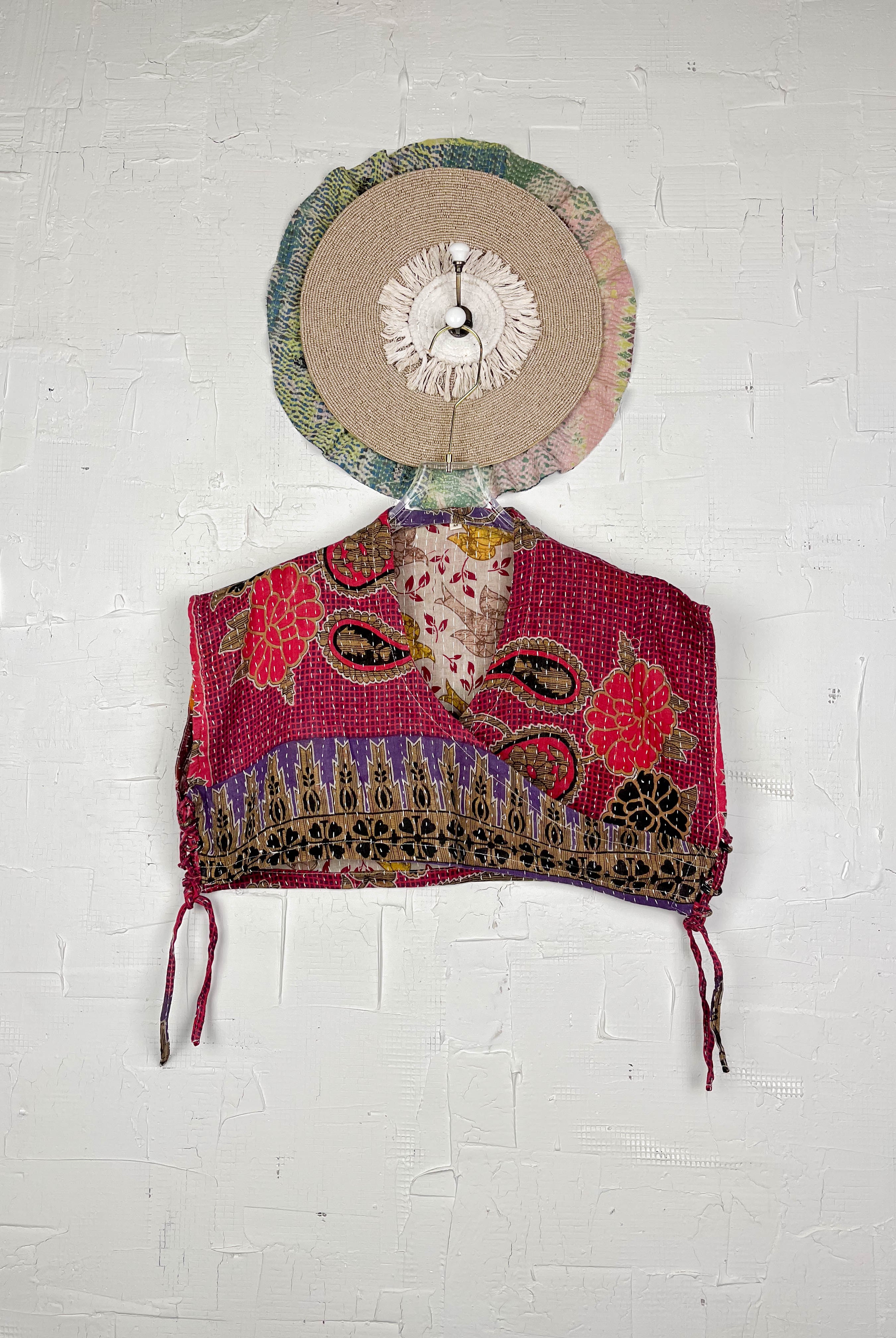 Kantha stitched crop top - Love Protect Sustain