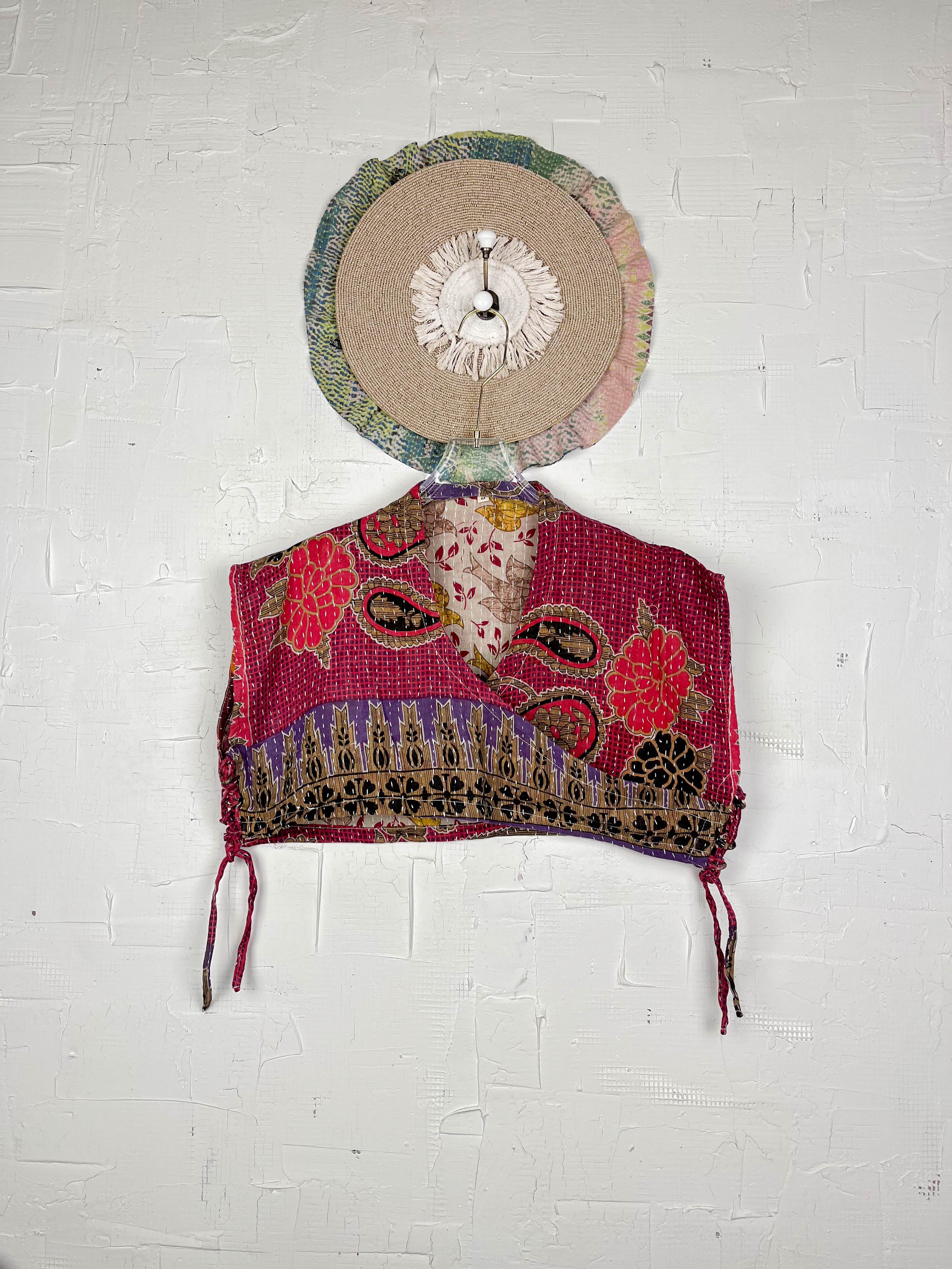 Kantha stitched crop top - Love Protect Sustain