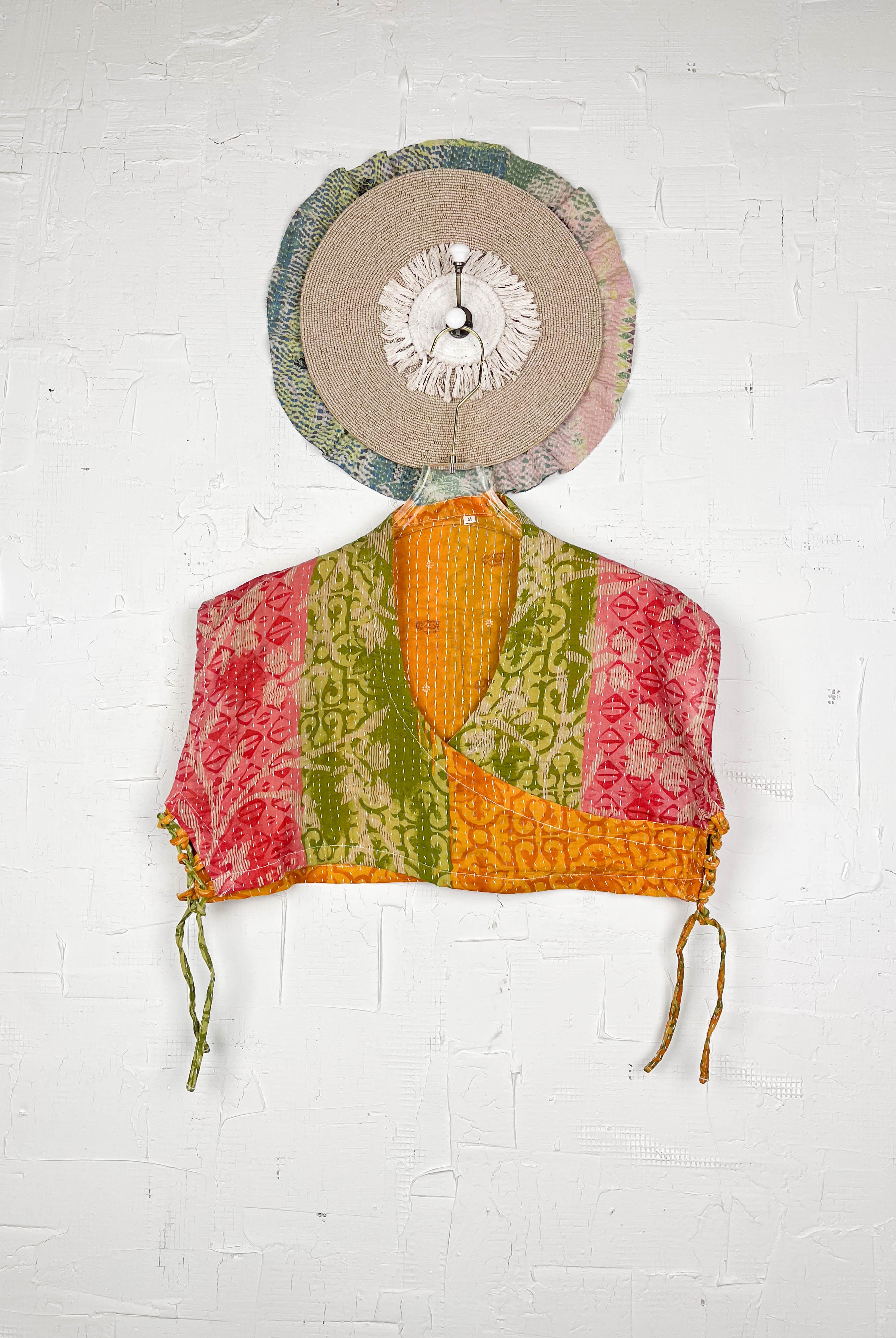 Kantha stitched crop top - Love Protect Sustain