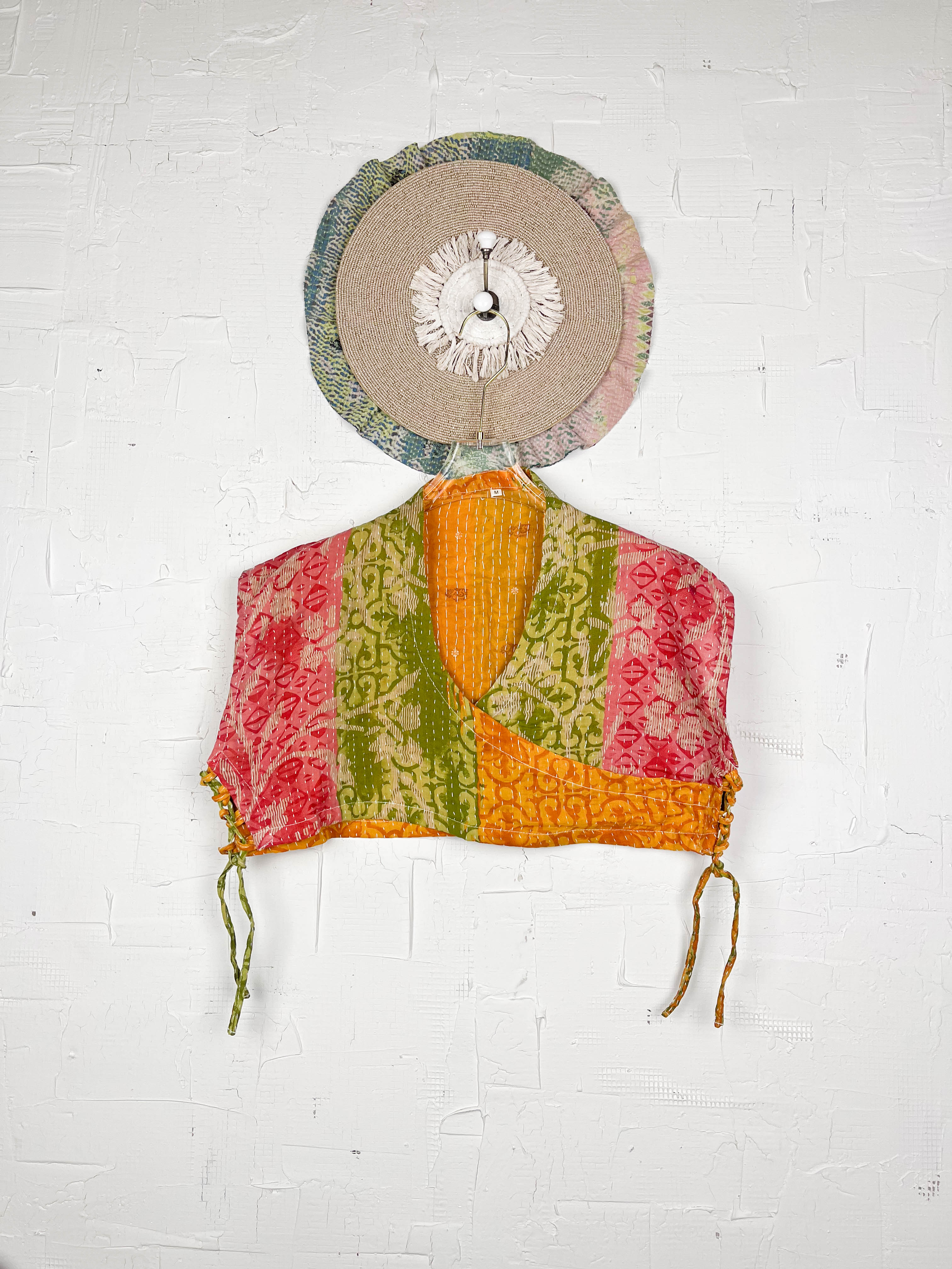 Kantha stitched crop top - Love Protect Sustain