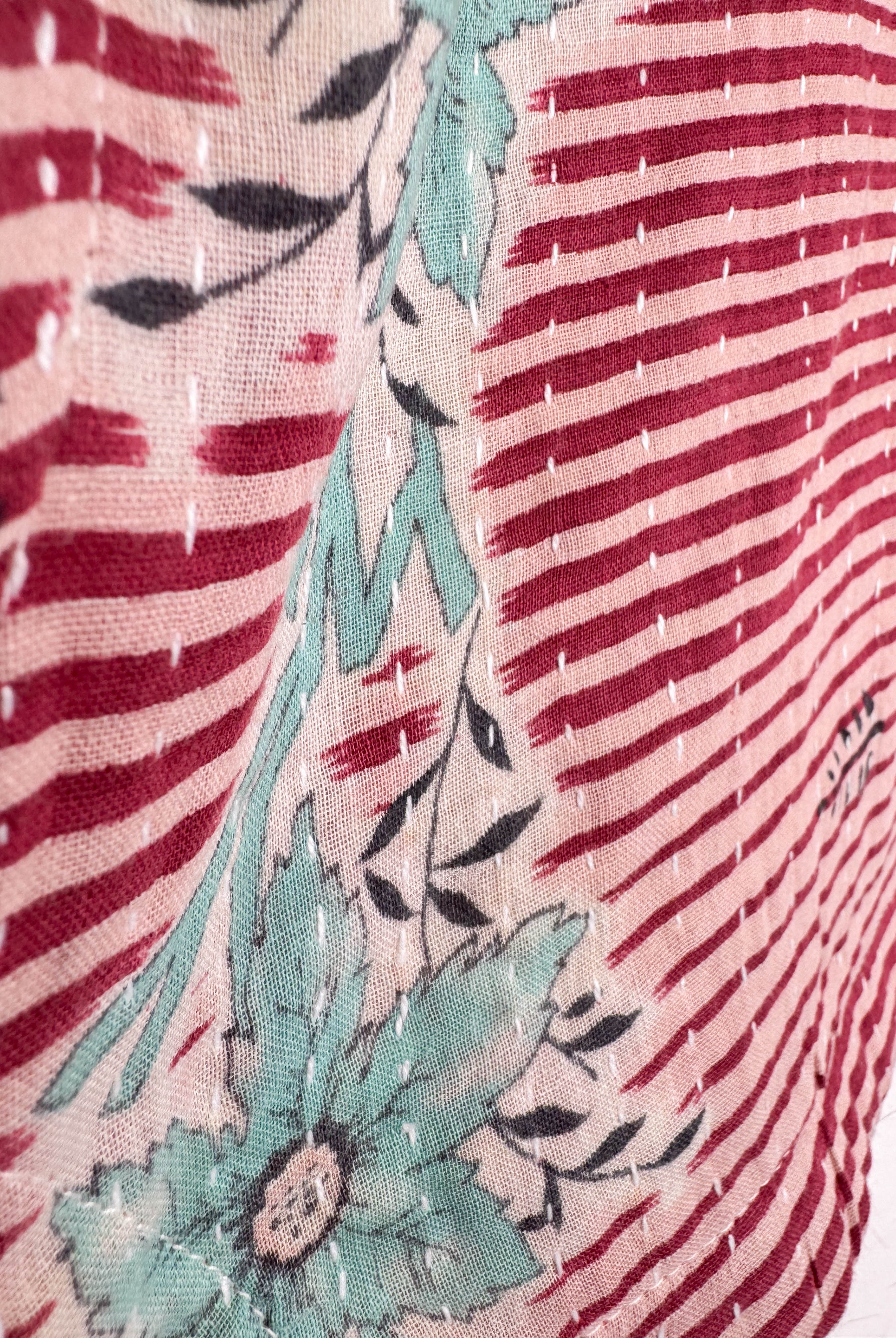 Kantha stitched crop top - Love Protect Sustain