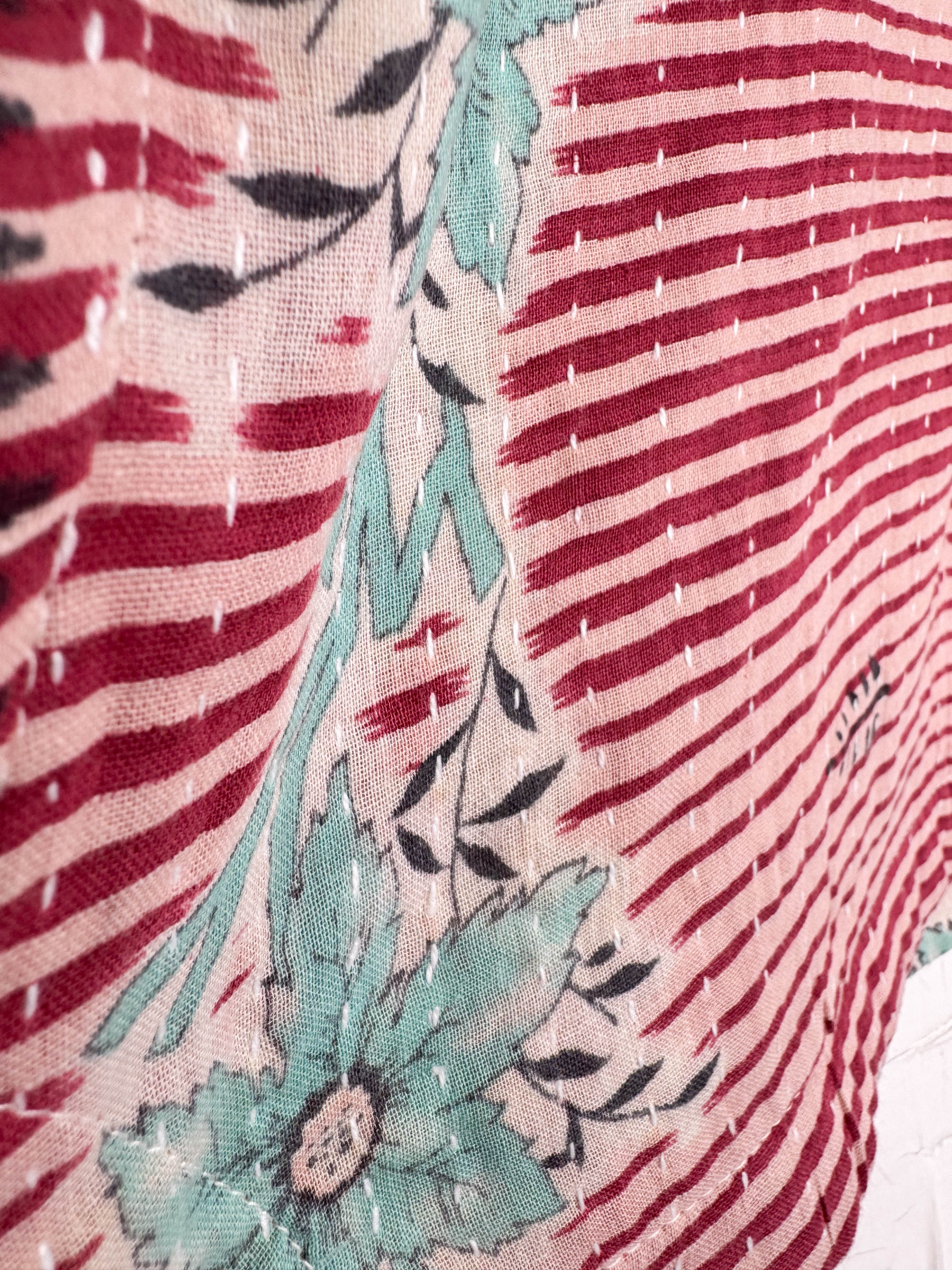 Kantha stitched crop top - Love Protect Sustain