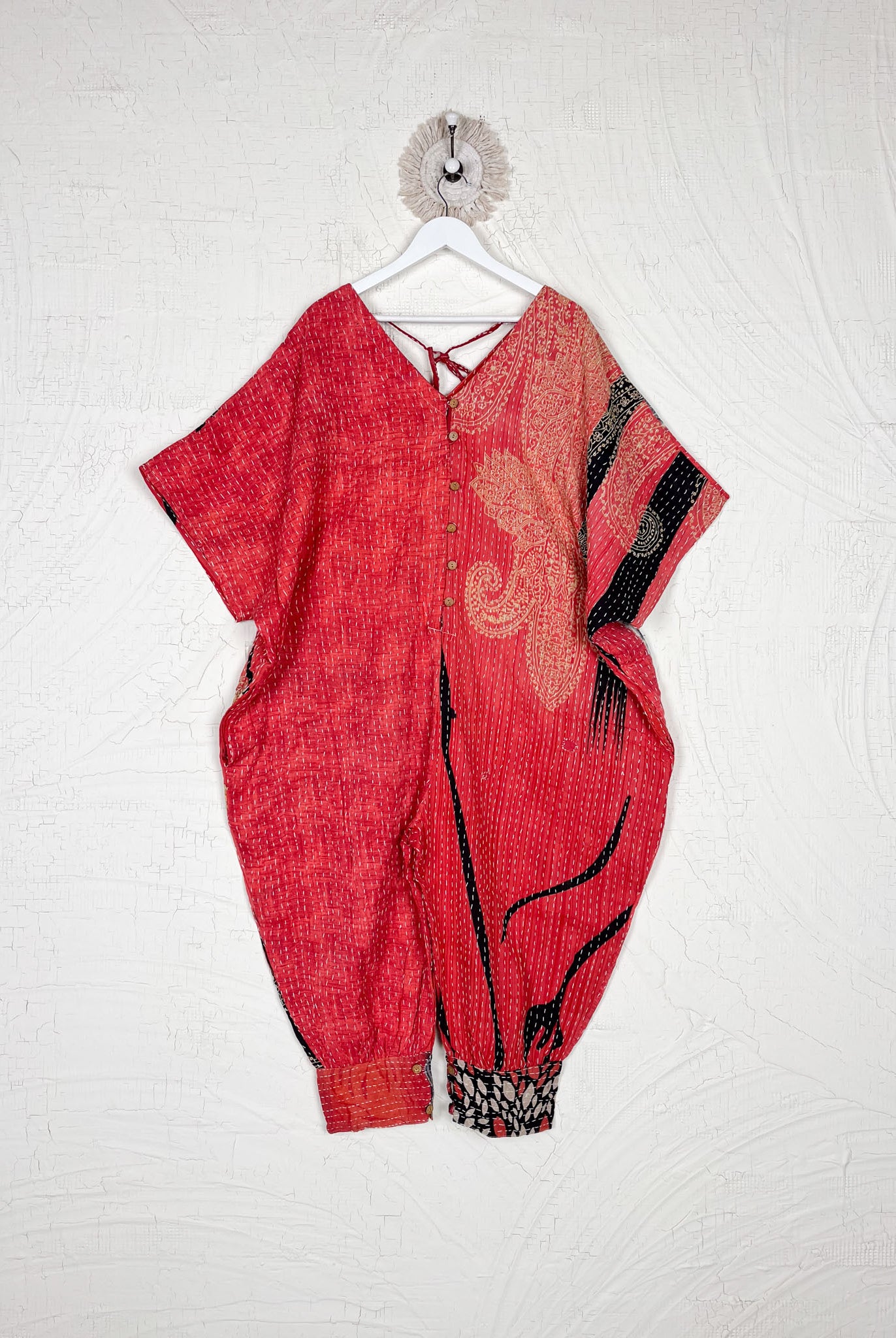 Kantha wide leg jumpsuit - Love Protect Sustain