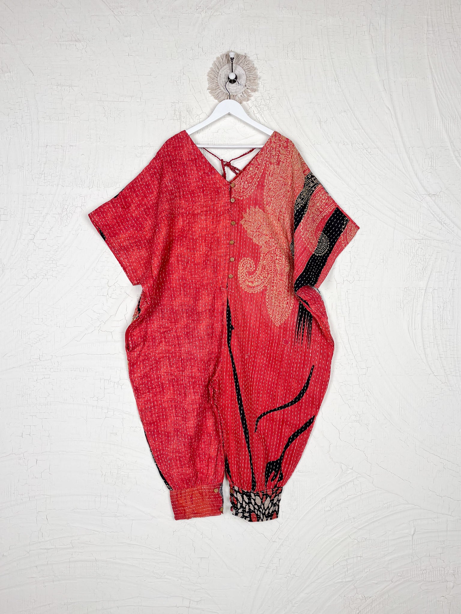 Kantha wide leg jumpsuit - Love Protect Sustain