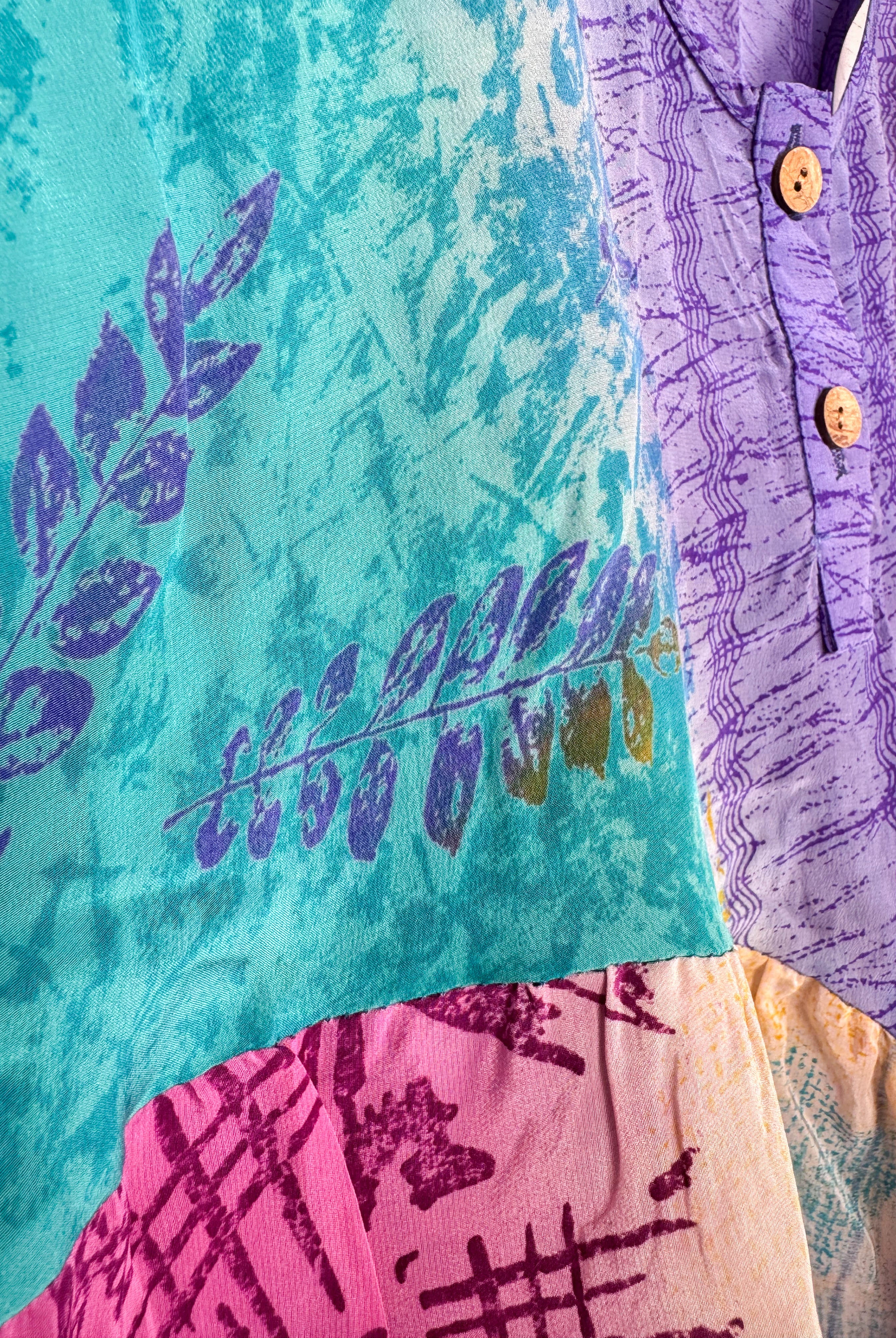 Layered silk top vintage - Love Protect Sustain