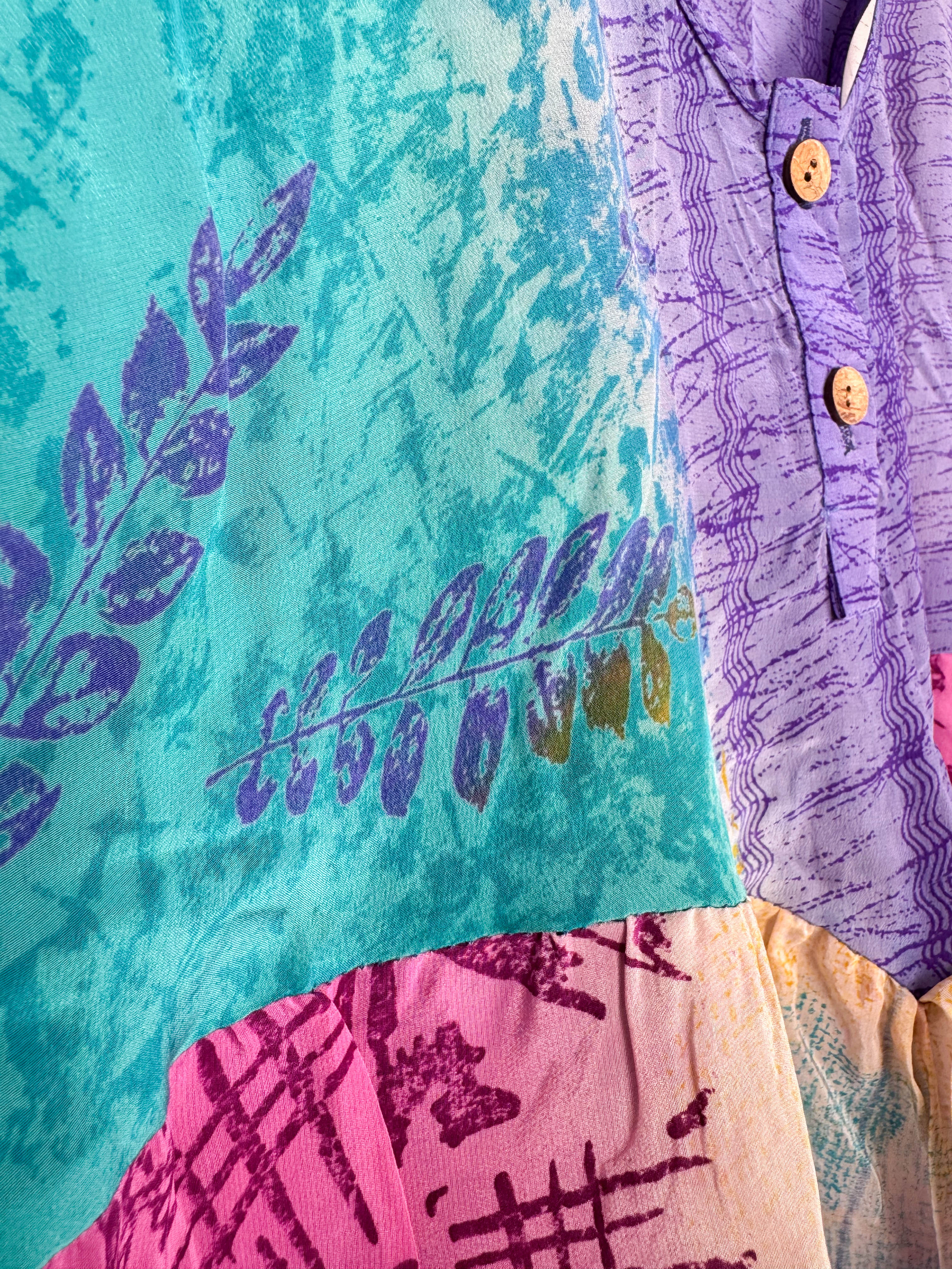 Layered silk top vintage - Love Protect Sustain