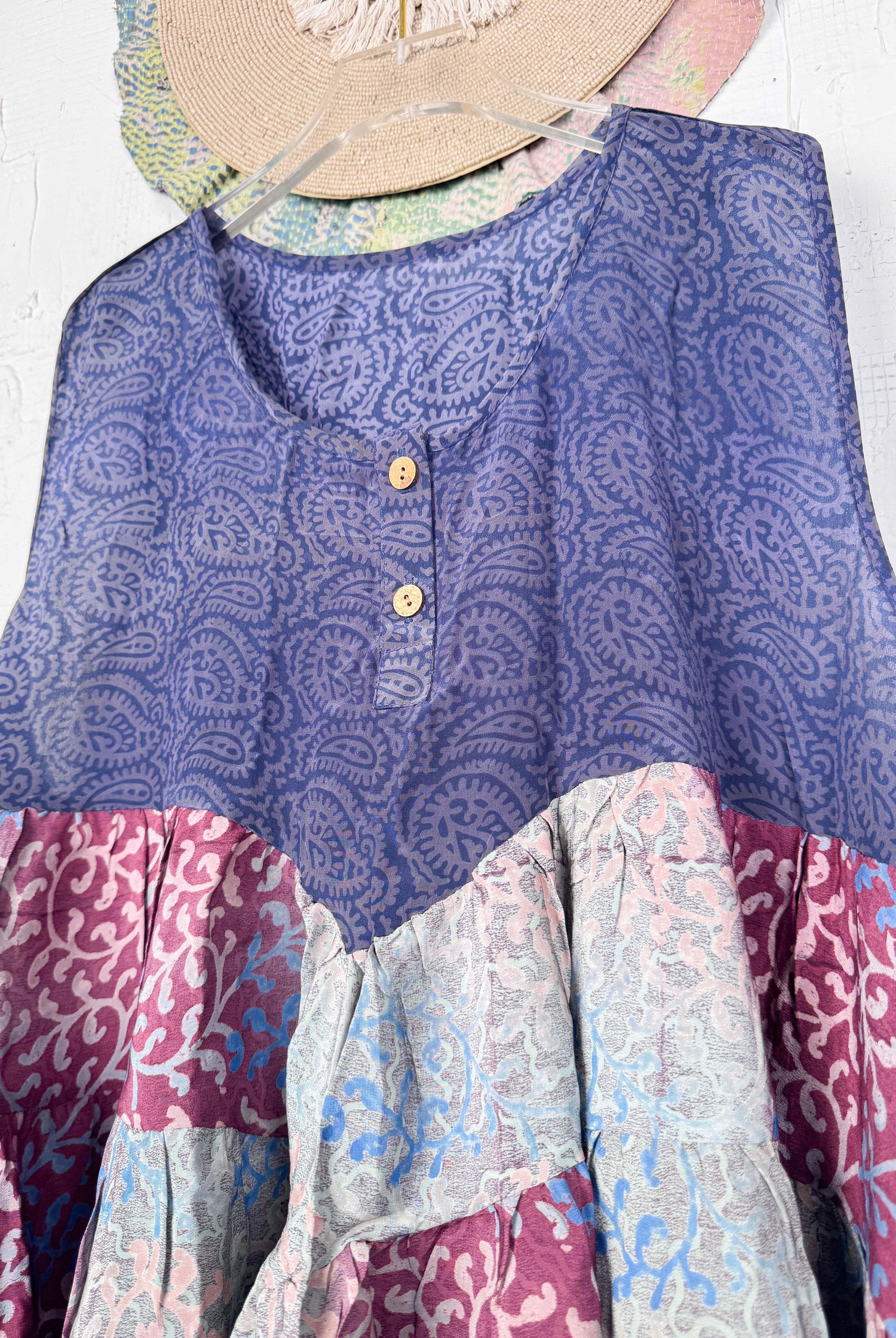 Layered silk top vintage - Love Protect Sustain