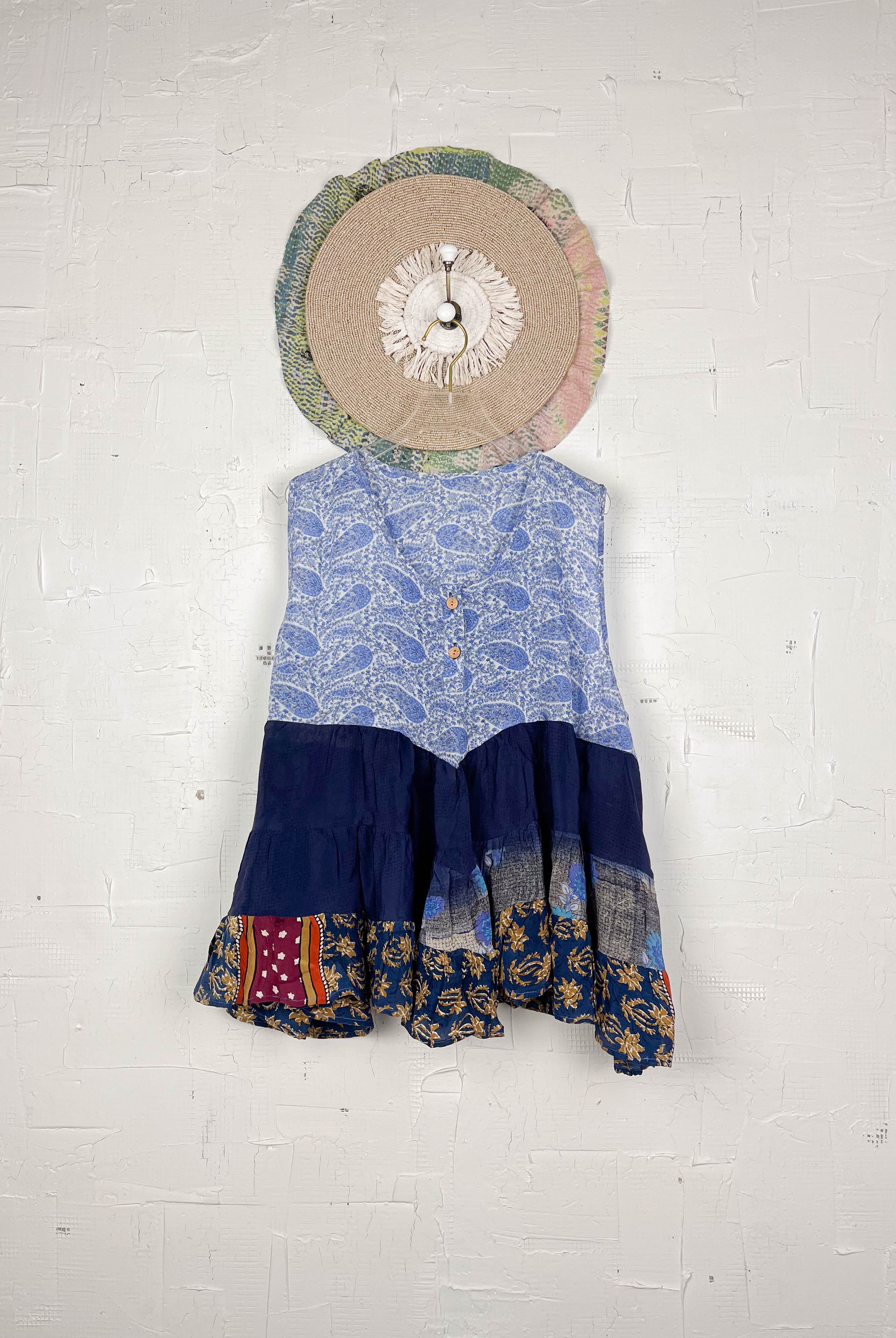 Layered silk top vintage - Love Protect Sustain