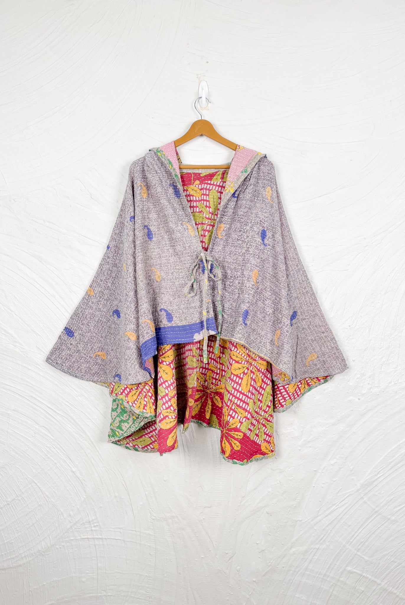 Layering kantha poncho - Love Protect Sustain