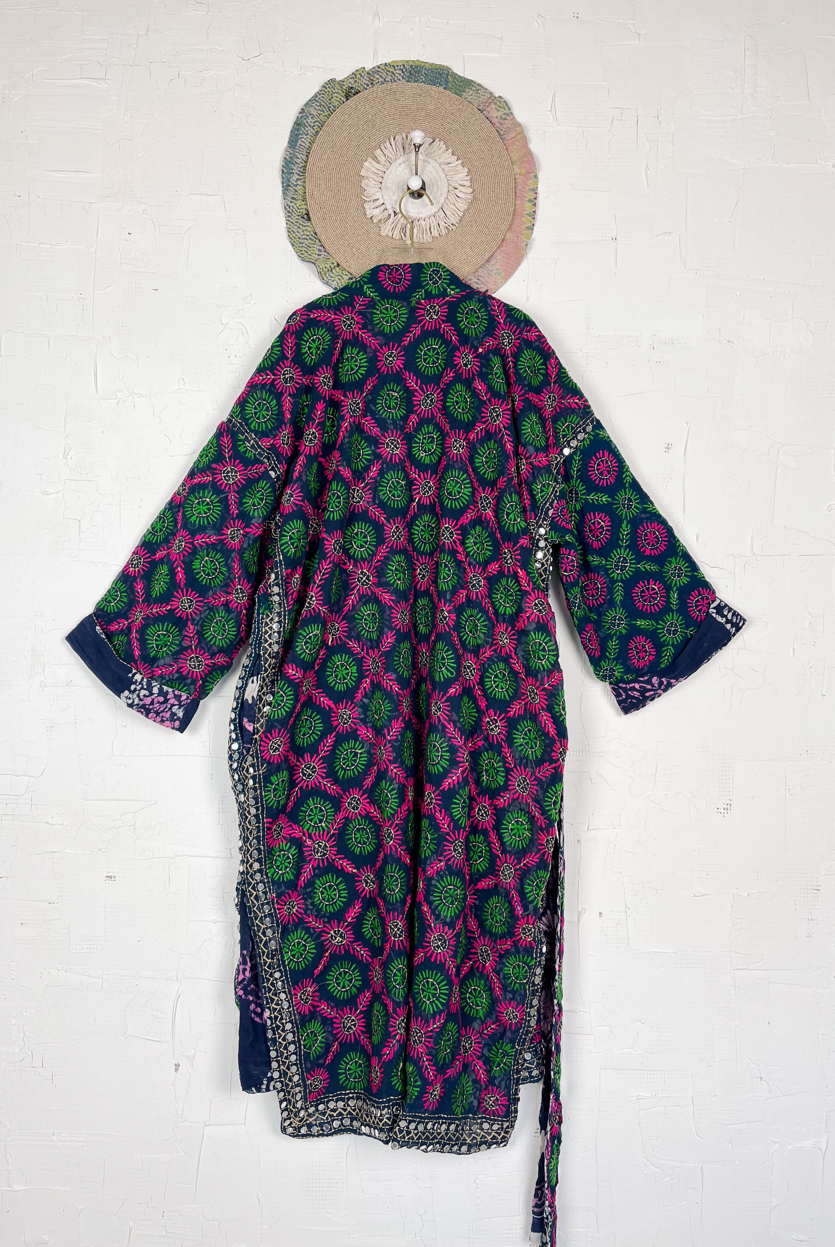 Long sleeve Phulkari kimono - Love Protect Sustain