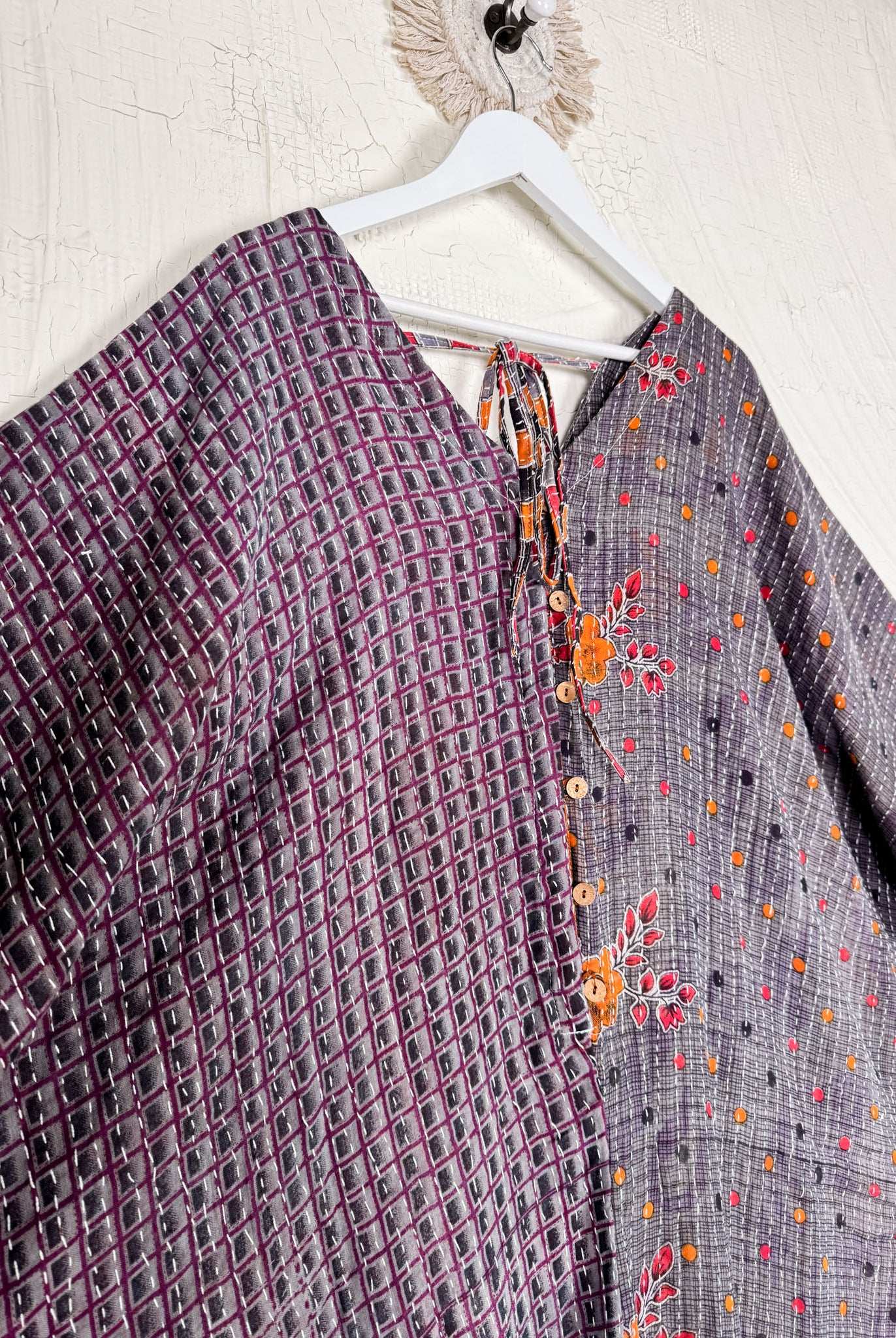 Loose fit Kantha cotton Narrow-leg jumpsuit - Love Protect Sustain