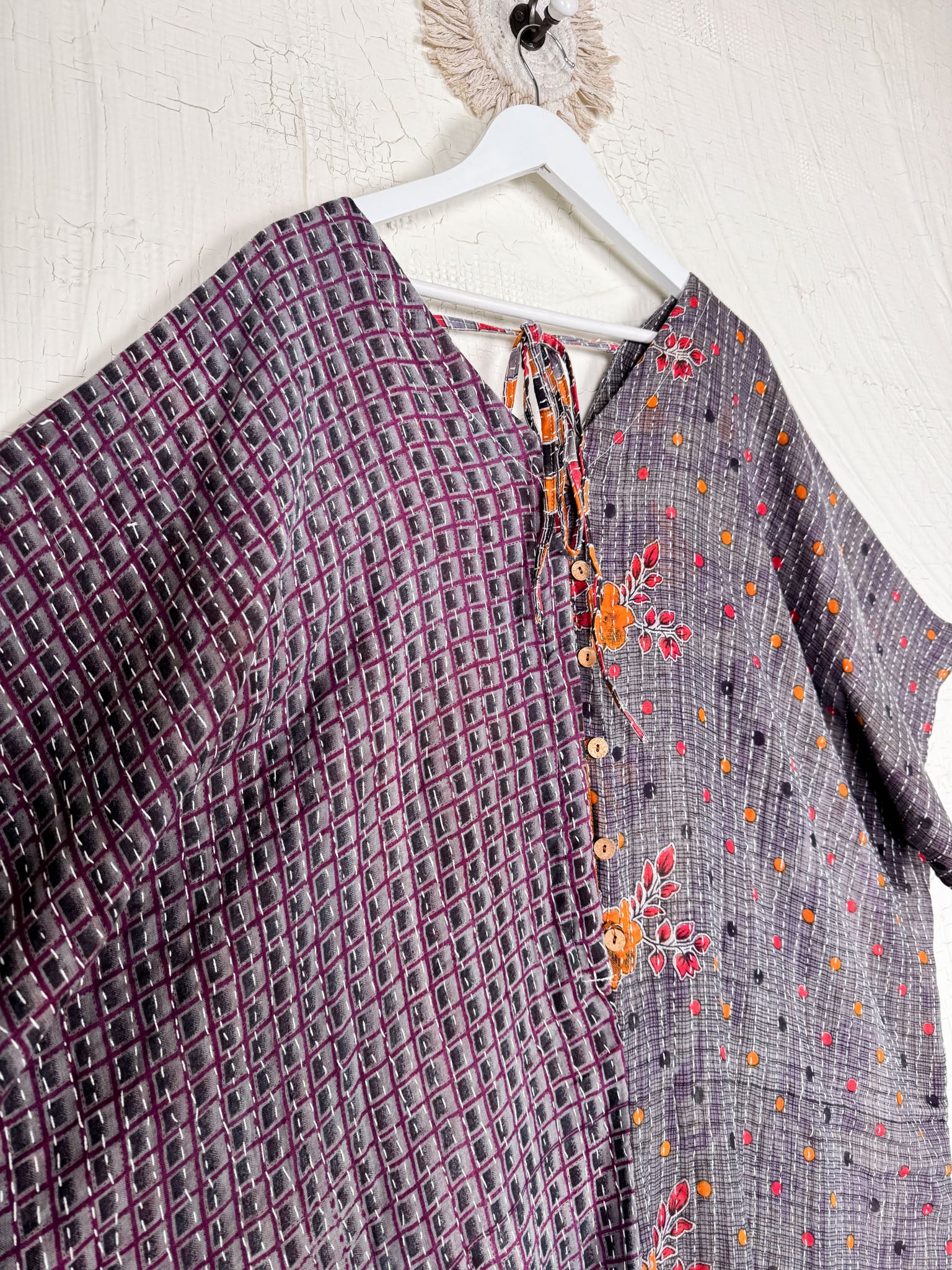 Loose fit Kantha cotton Narrow-leg jumpsuit - Love Protect Sustain