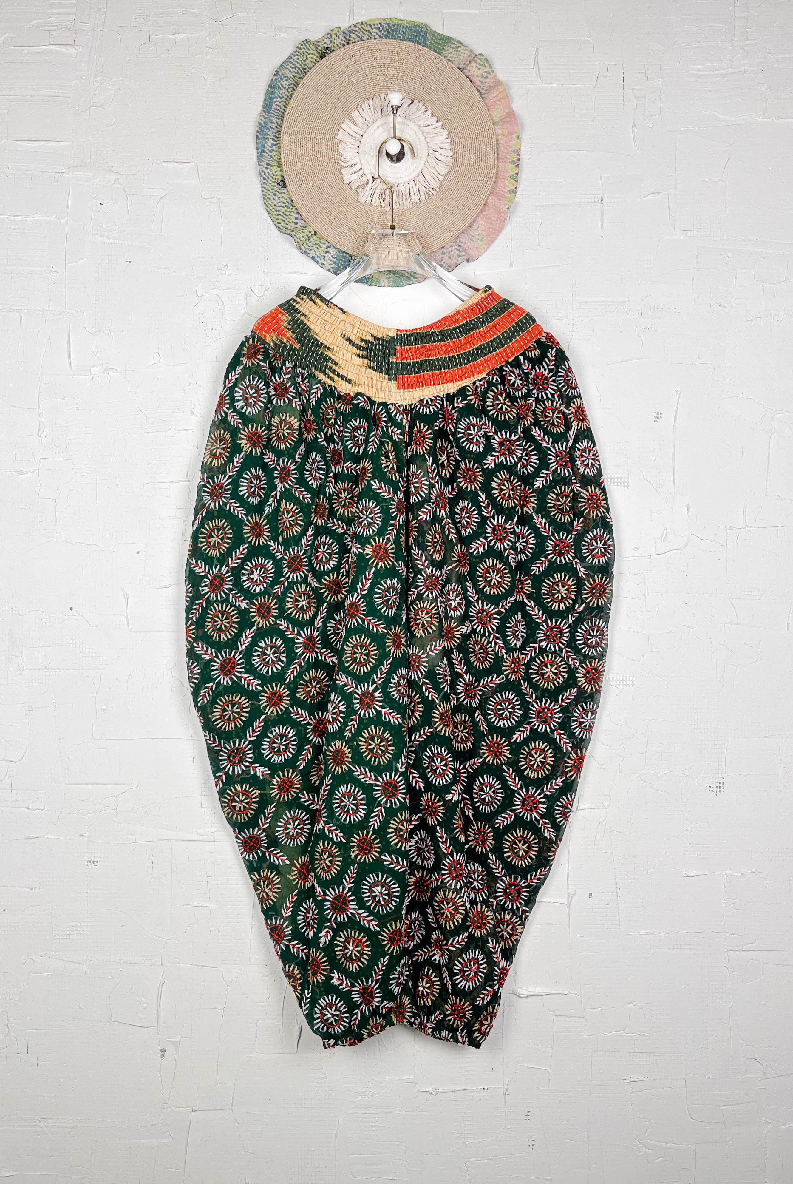 Loose fit embroidered pants- Love Protect Sustain