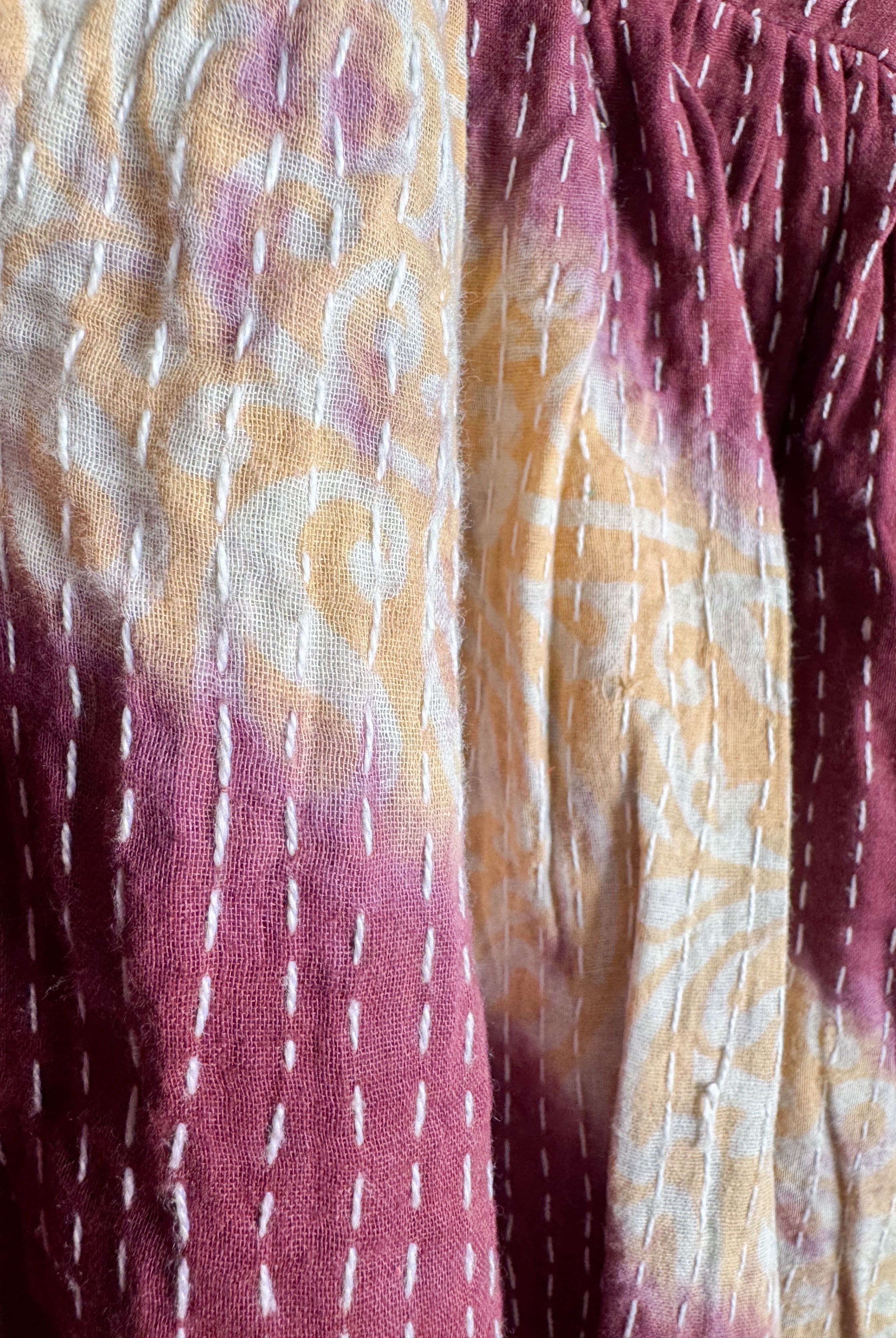 Maroon Kantha Jumpsuit - Love Protect Sustain