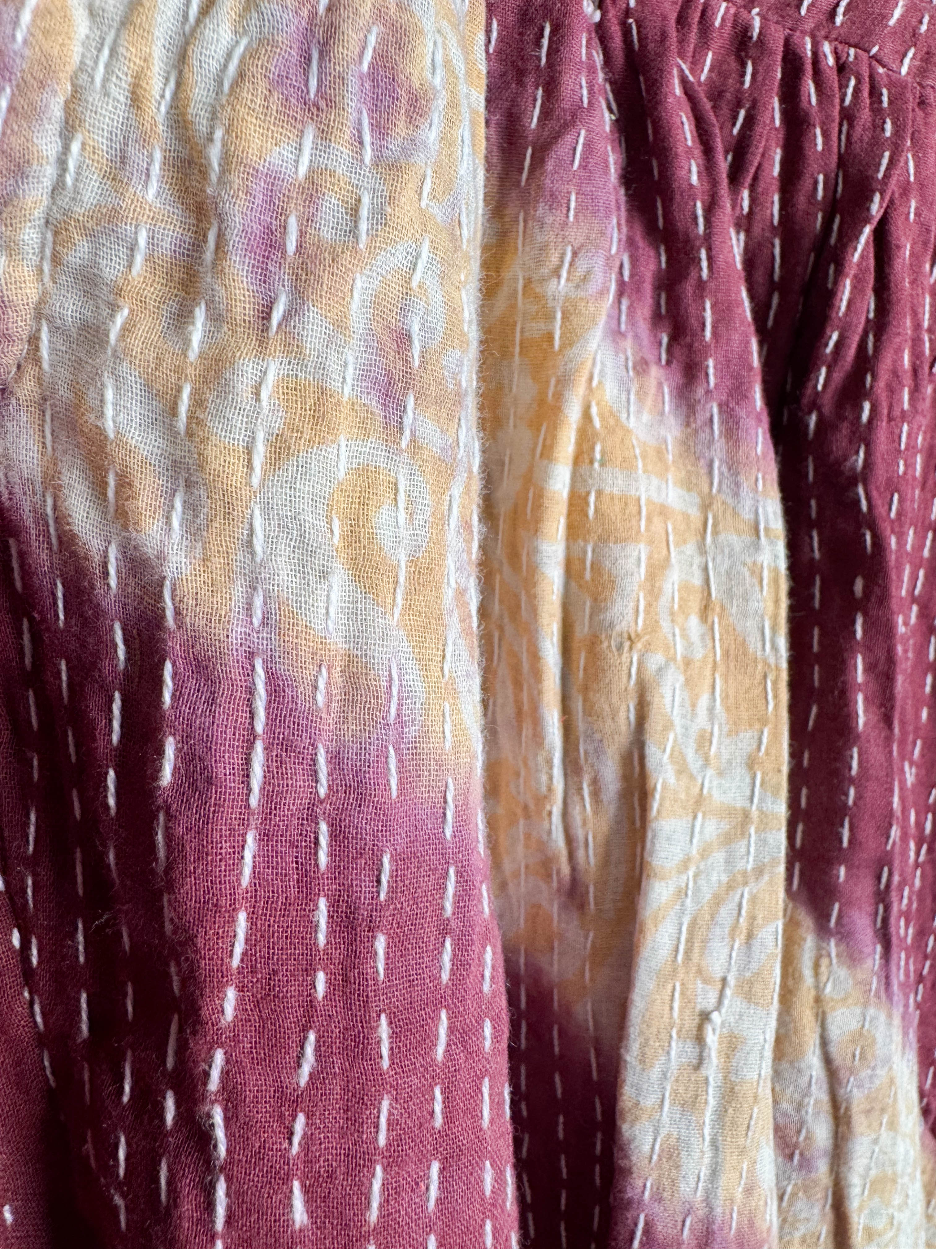 Maroon Kantha Jumpsuit - Love Protect Sustain