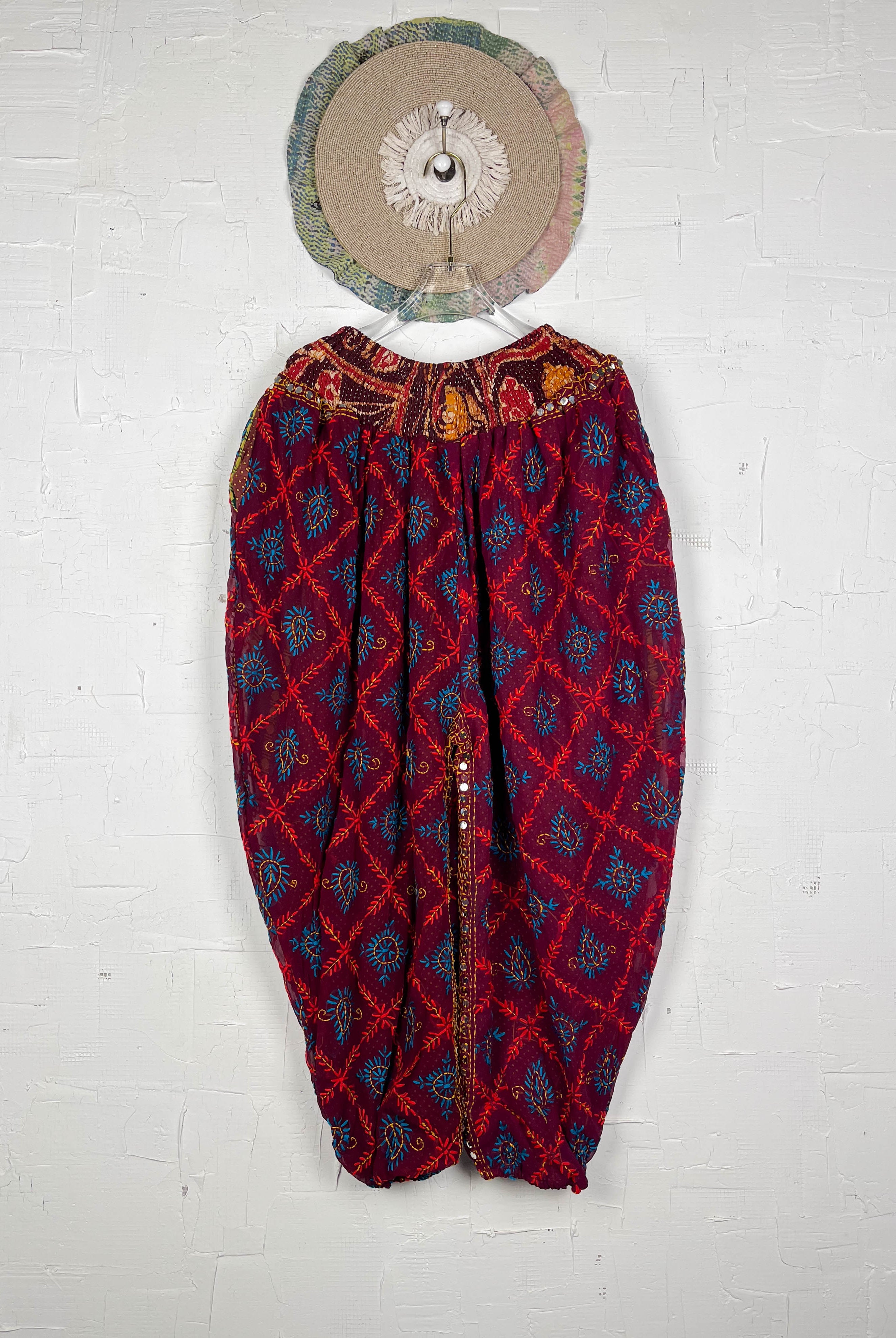 Maroon vintage boho pants- Love Protect Sustain