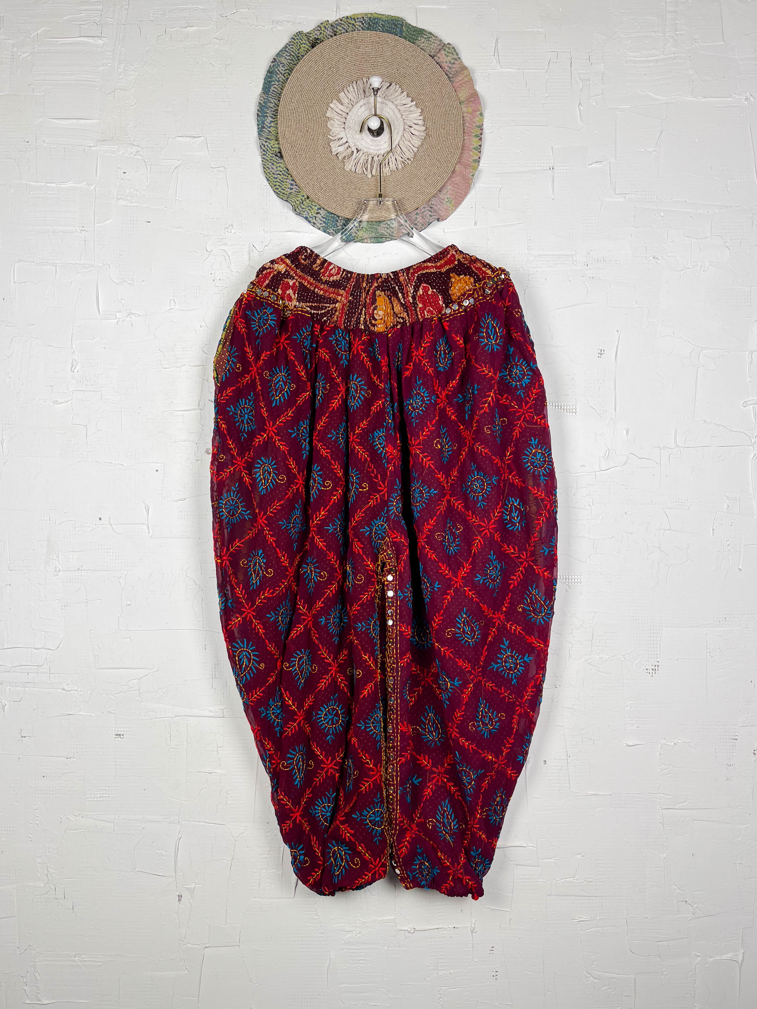 Maroon vintage boho pants- Love Protect Sustain