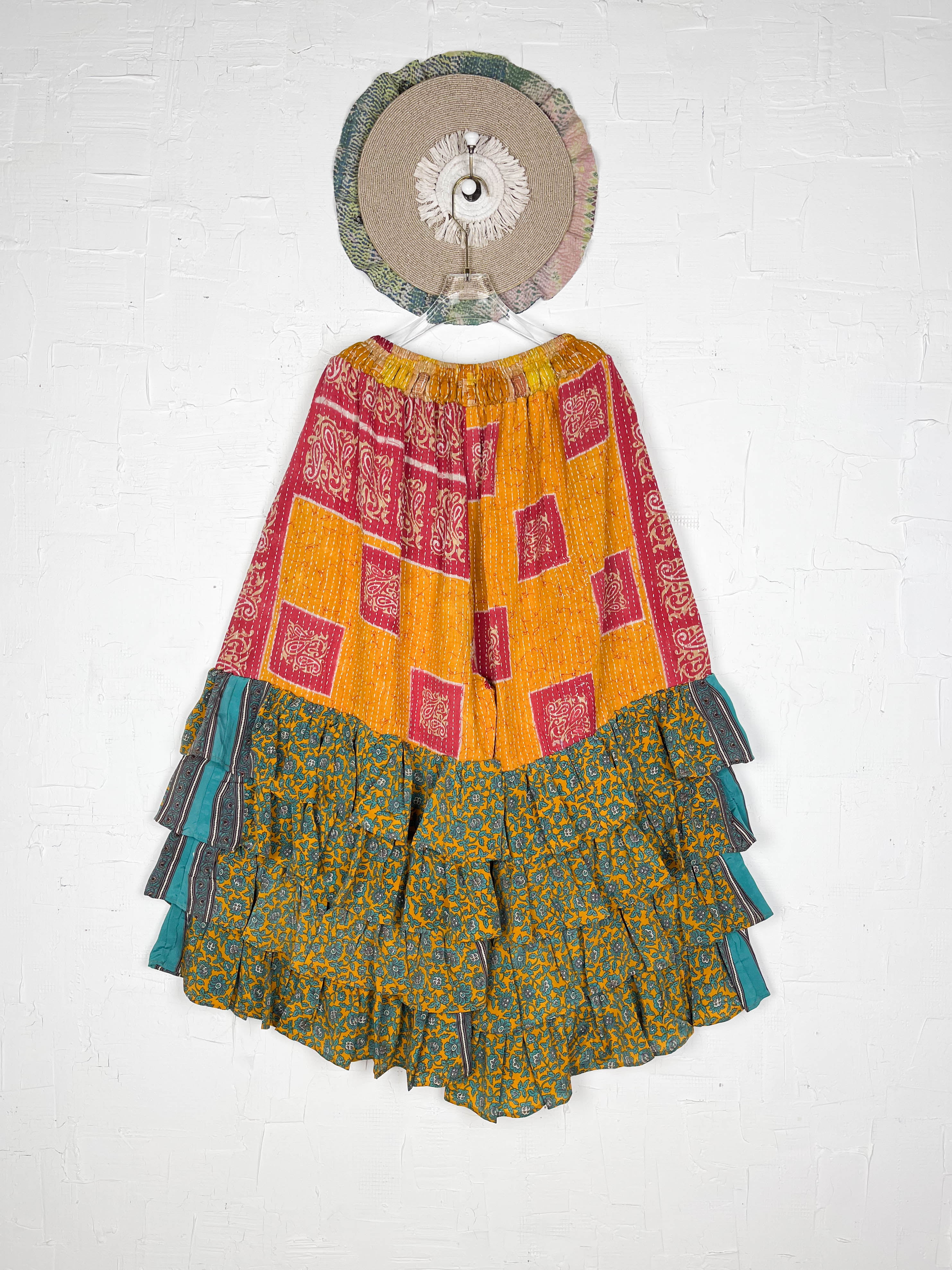 Maternity kantha silk frill pants - Love Protect Sustain