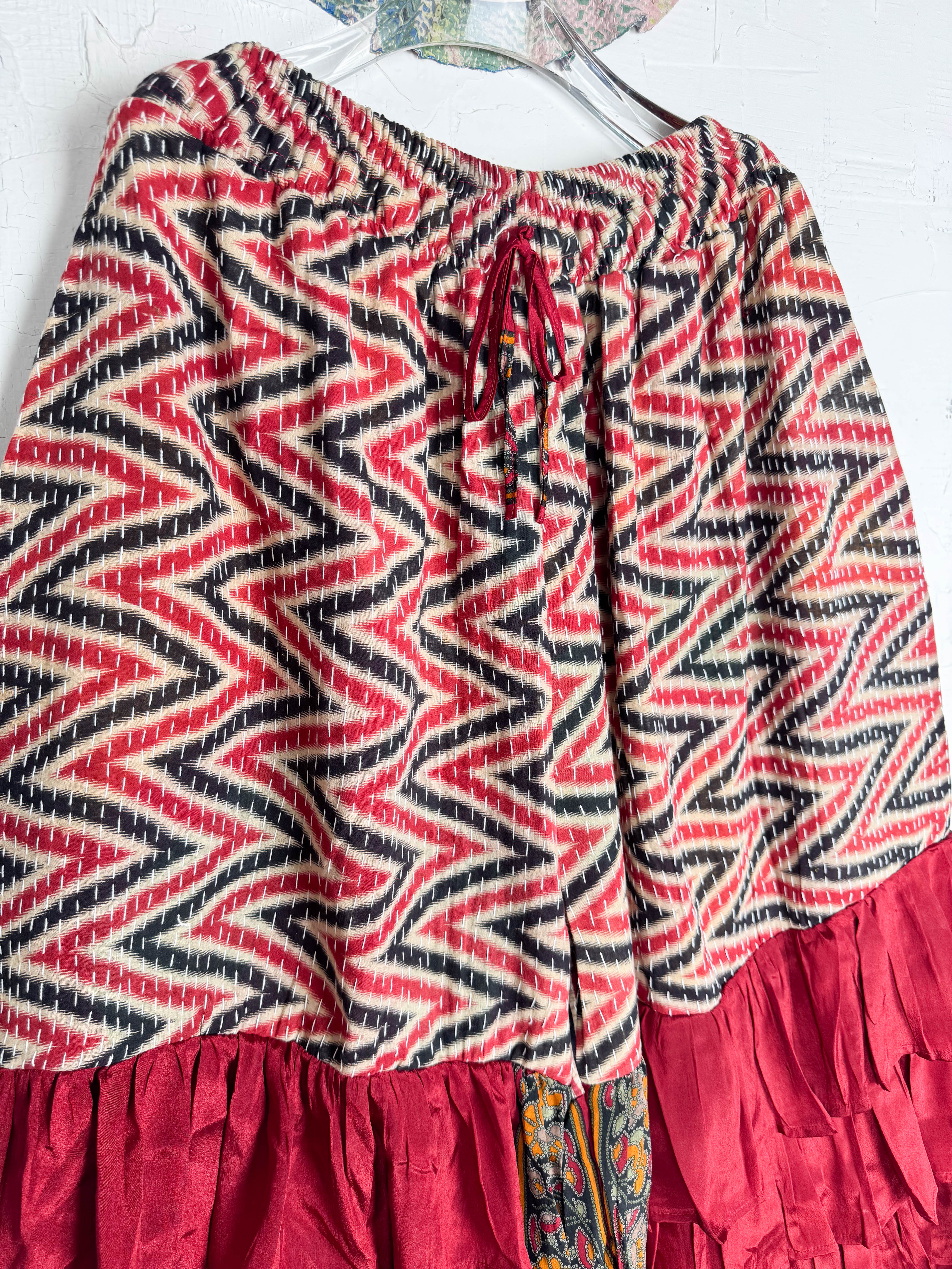 Maternity kantha silk frill pants - Love Protect Sustain