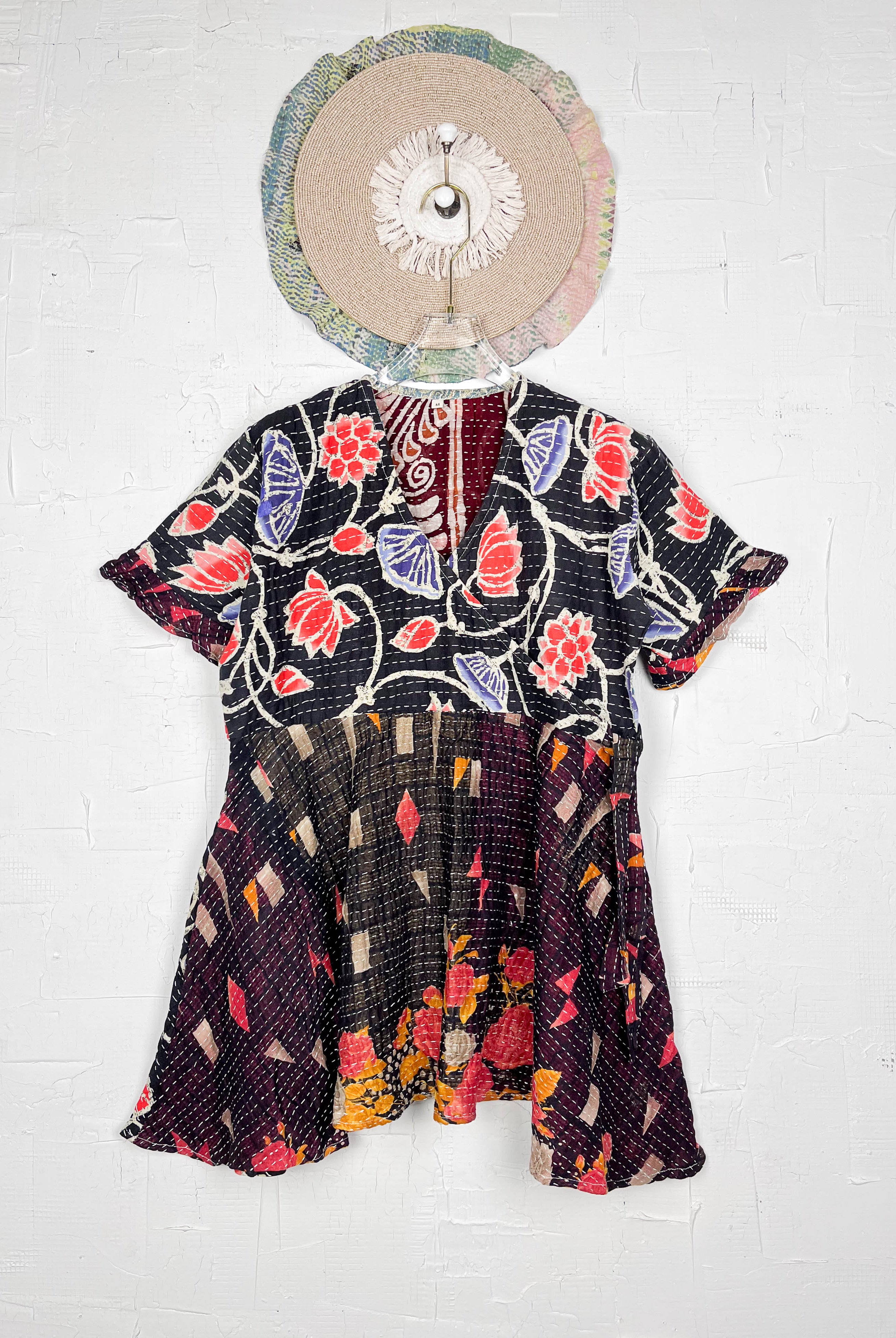 Mid-length Kantha dress - Love Protect Sustain