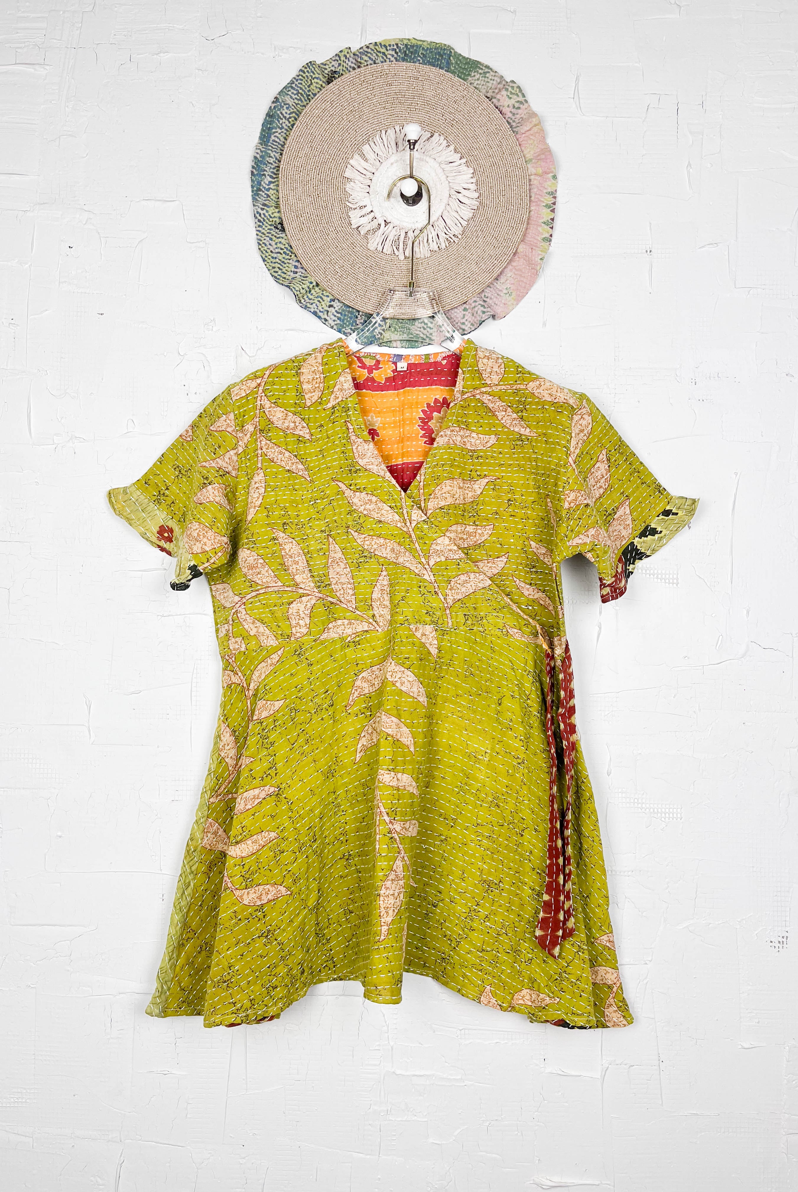 Mid-length Kantha dress - Love Protect Sustain