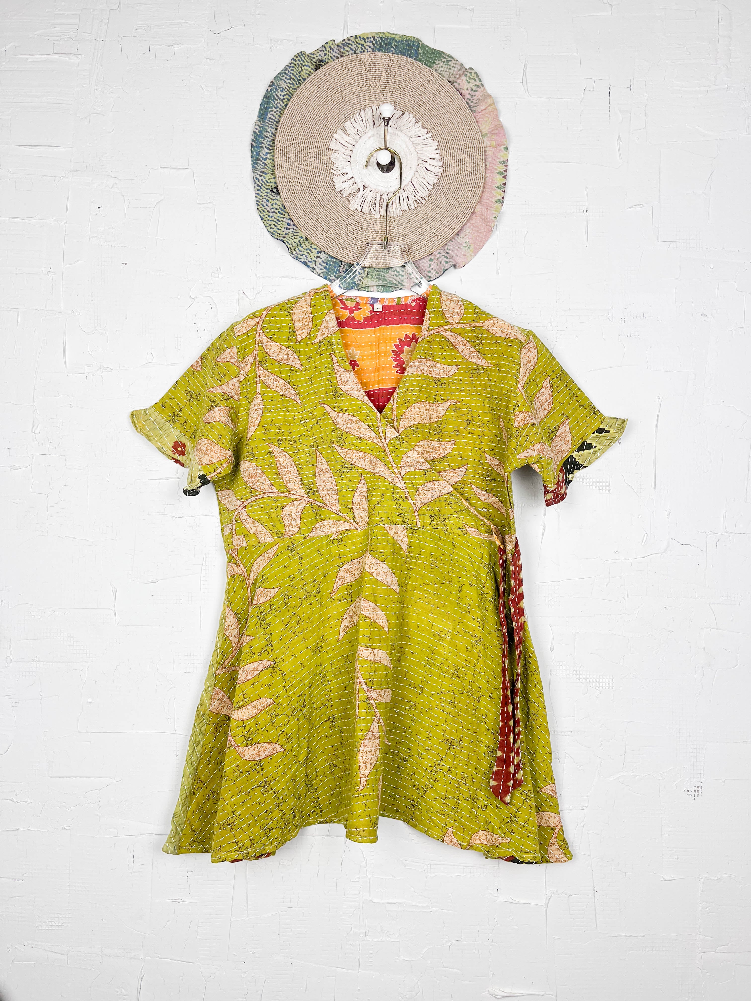 Mid-length Kantha dress - Love Protect Sustain